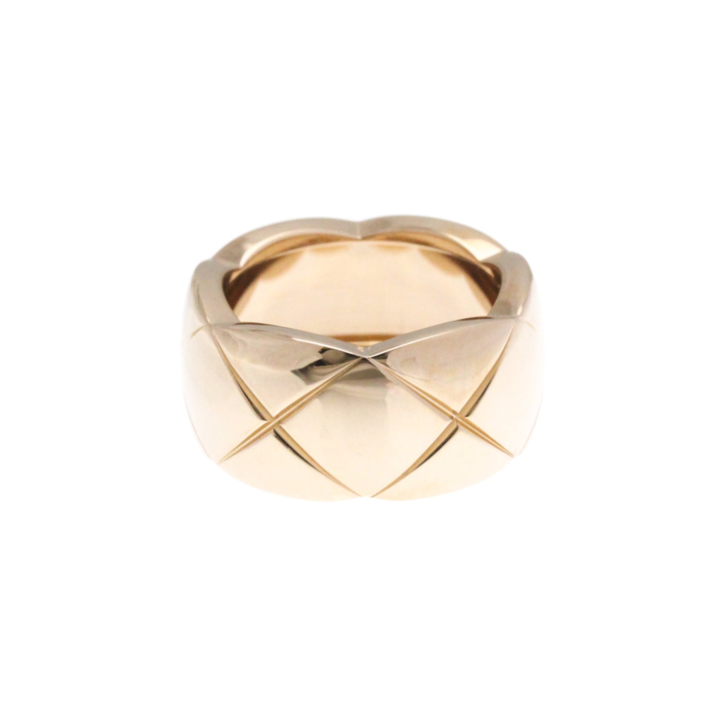 Chanel Coco Crush Ring Large Size Pink Gold (18K) Fashion No Stone Band Ring Pink Gold