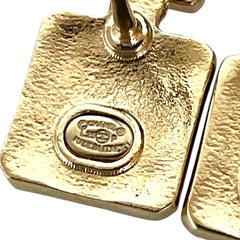 CHANEL L25P Perfume Bottle Motif Stud Earrings, White, Women's — Like New