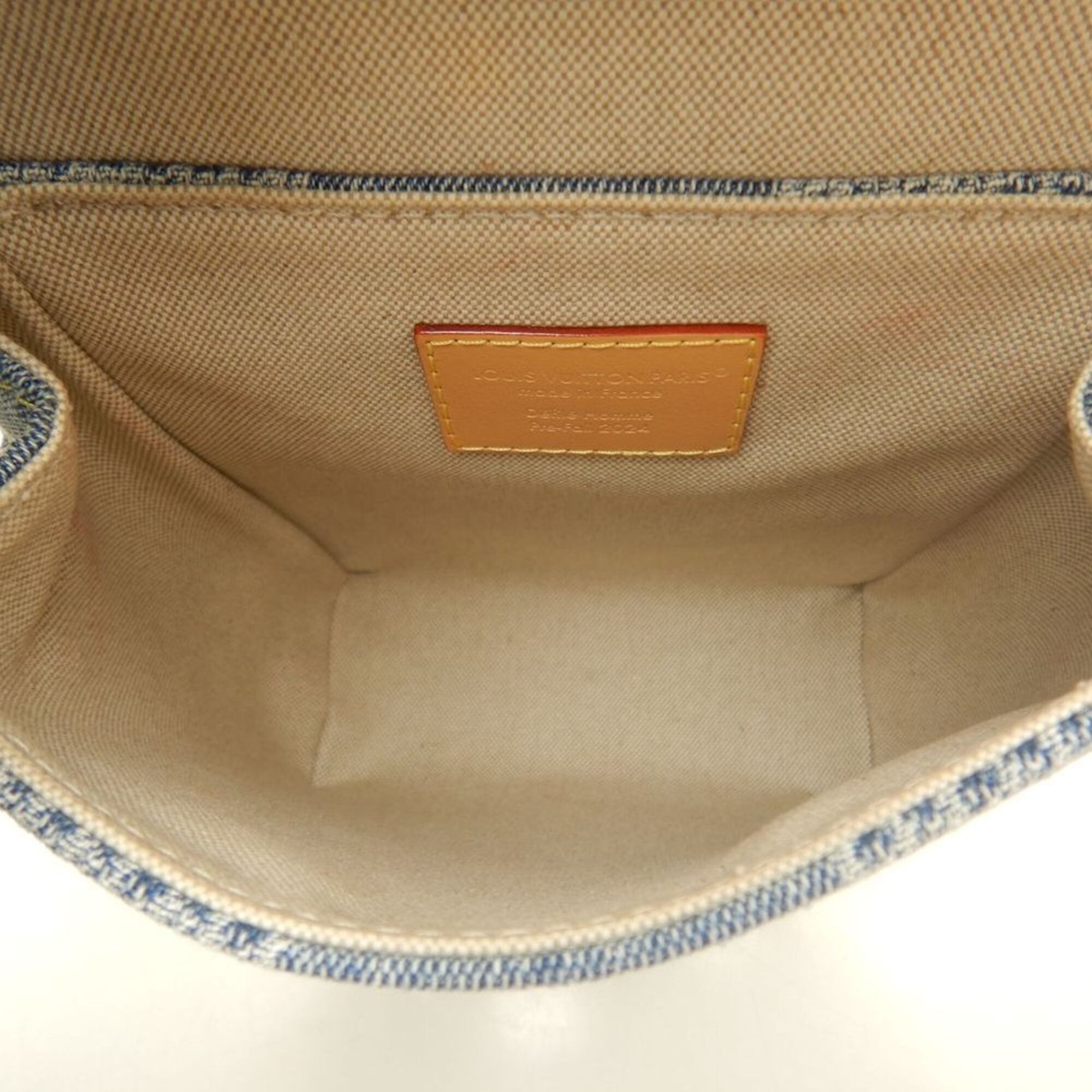 LOUIS VUITTON Damier Denim 3D Nano Steamer N40751 2024 Pre-Fall Shoulder Bag Blue Men's 253964 — Like New