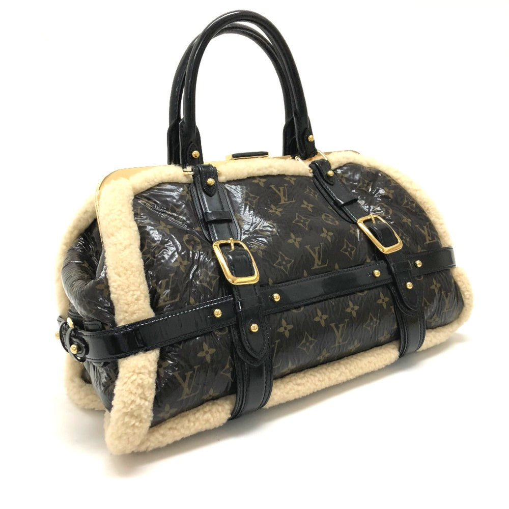 Louis Vuitton M95574 Monogram-Shearing Bag Duffle Bag Hand Bag Marron Brown — Like New