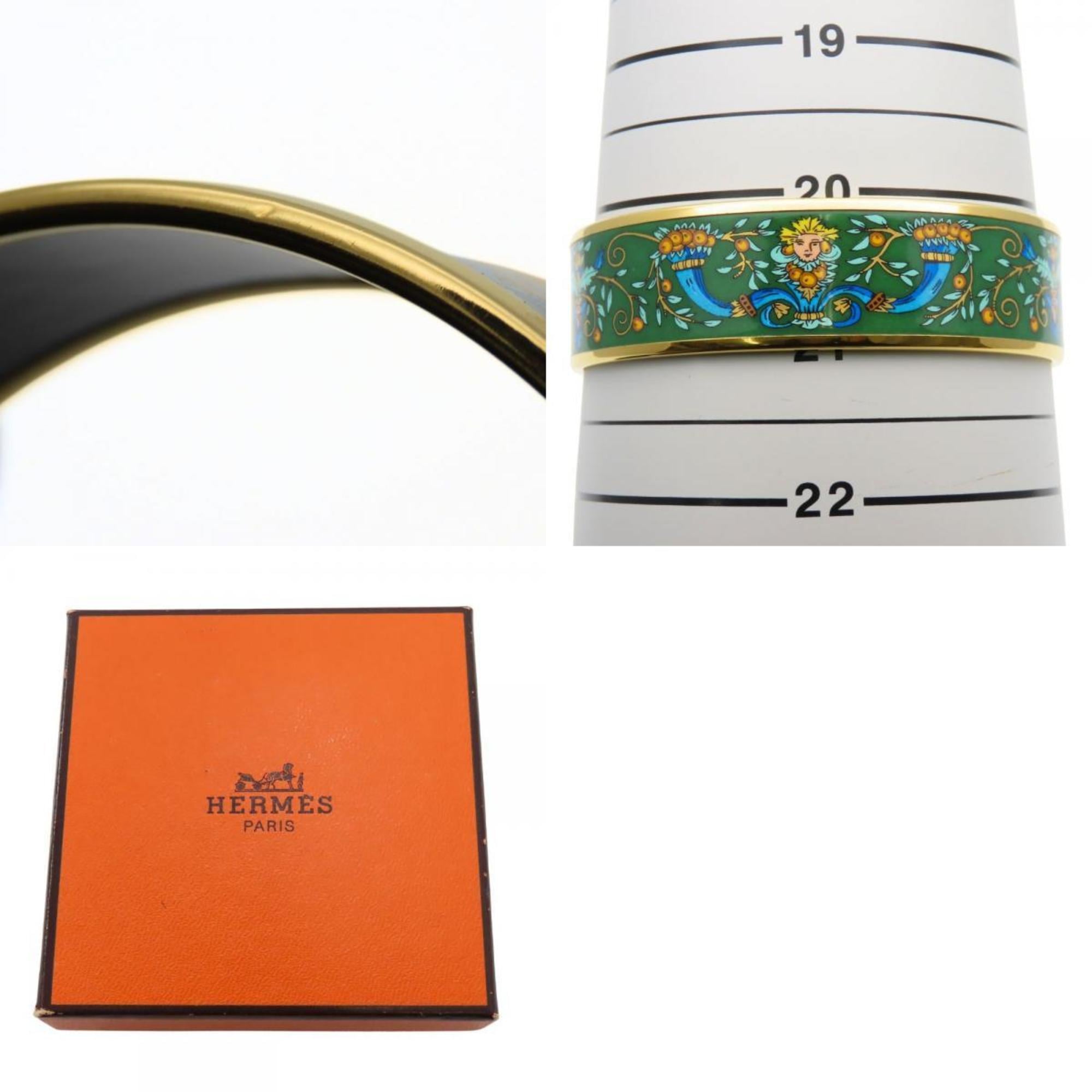Hermes GM enamel bracelet in green gold and enamel. women's bracelet.