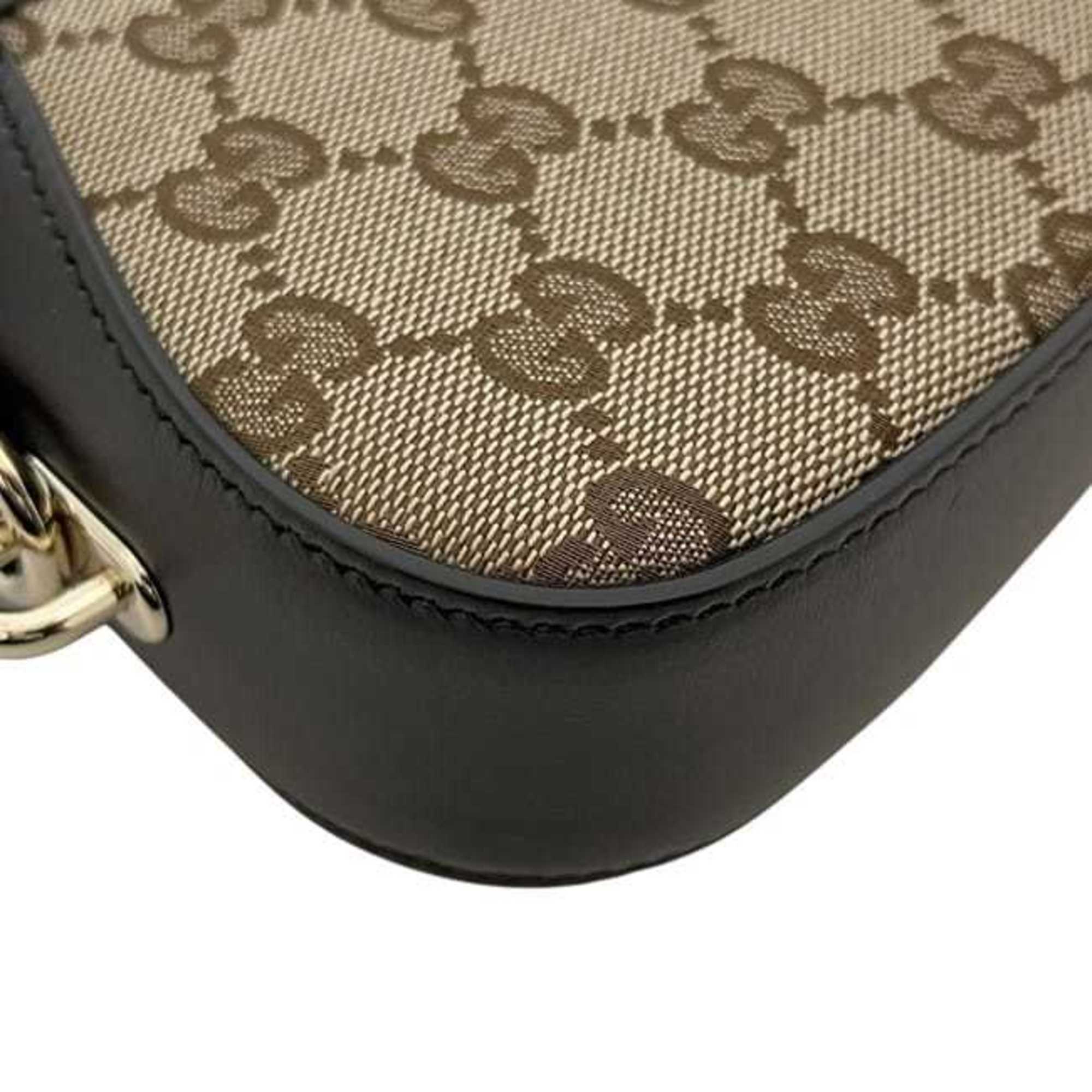 Gucci Moonside Shoulder Bag f-24565 Beige Brown GG Canvas Sherry 786015 Unused Leather 525040 GUCCI Women's — Like New