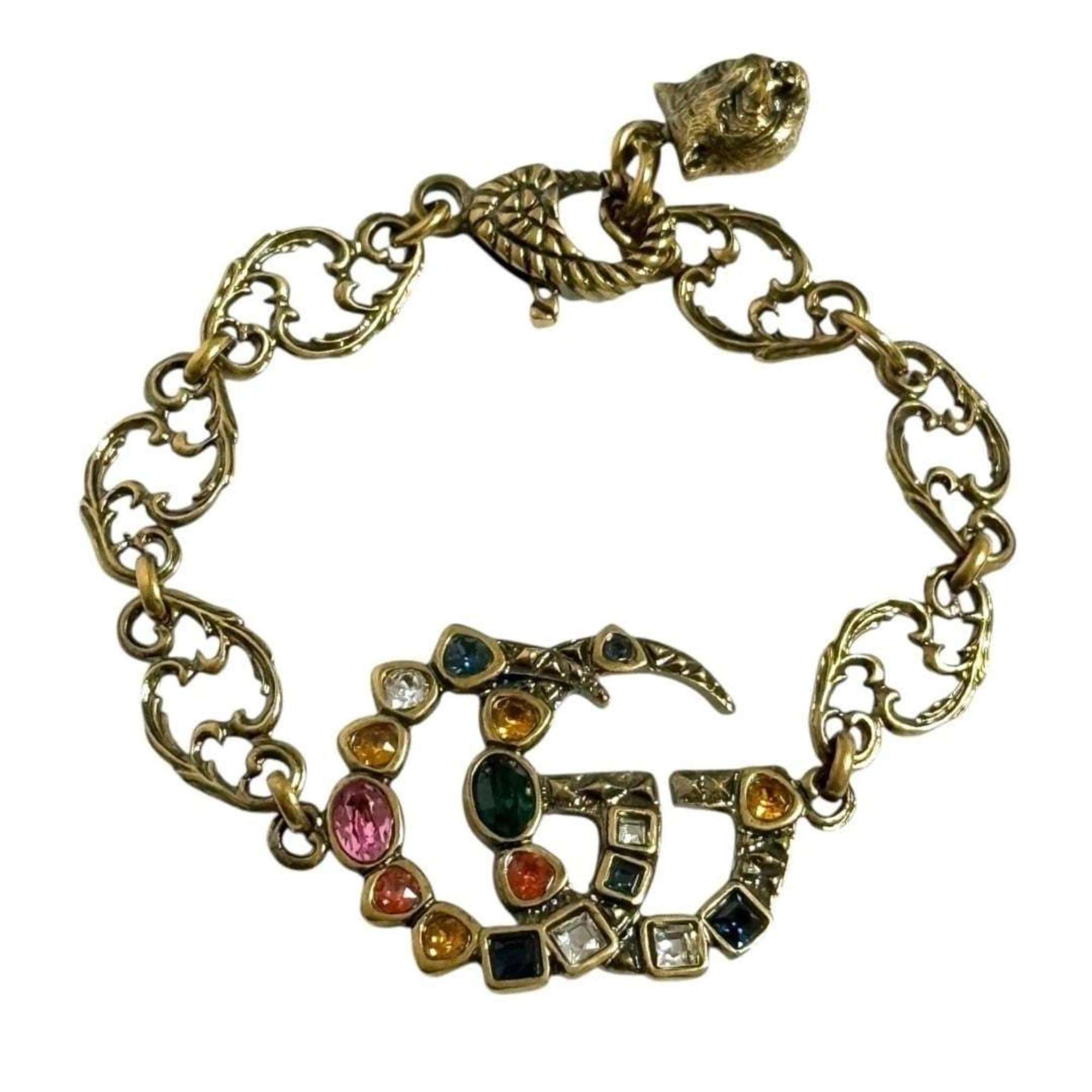 Gucci Women's Double G Beaded Bracelet in Antique Gold