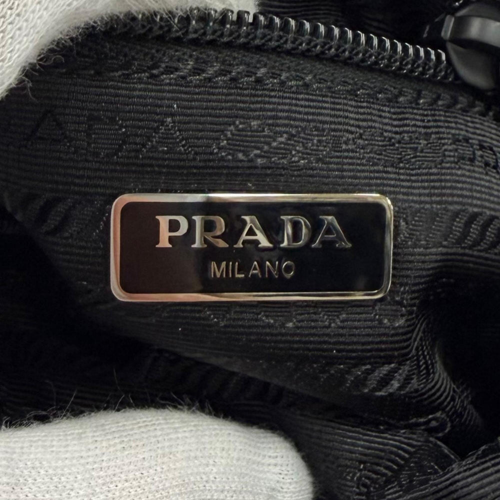PRADA 1ND339 Micro Re-Nylon Pouch Small Triangle Logo Makeup Black Made in Italy Women's — Like New