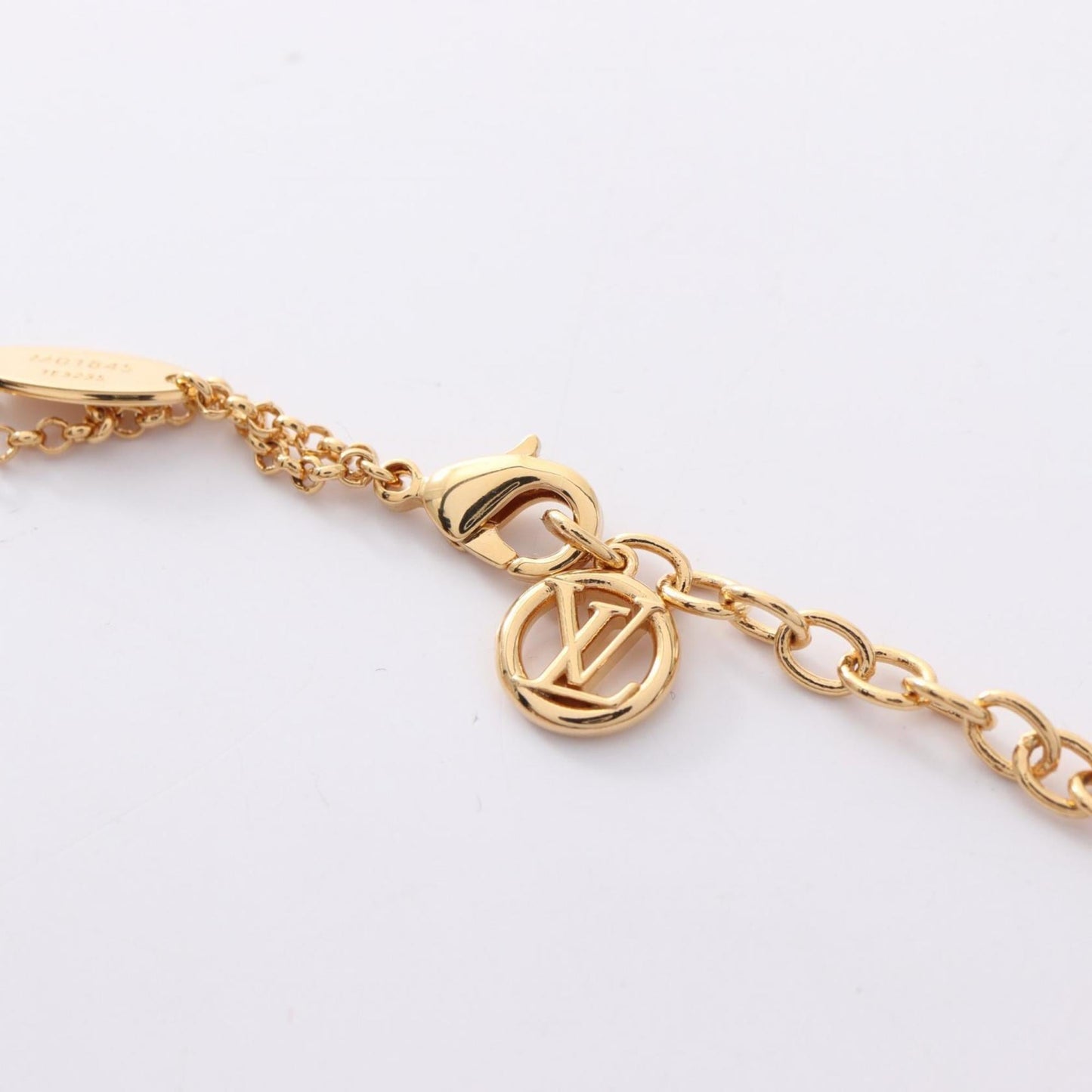 Louis Vuitton Ladies' LV Necklace, Gold-Plated with Rhinestones, Available in Gold and Clear.