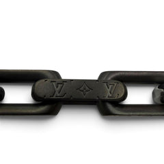 LOUIS VUITTON (Louis Vuitton) 2026 Model M00686 Monogram Chain Bracelet, Silver & Black, Size M, Made in Italy, Men's — Like New