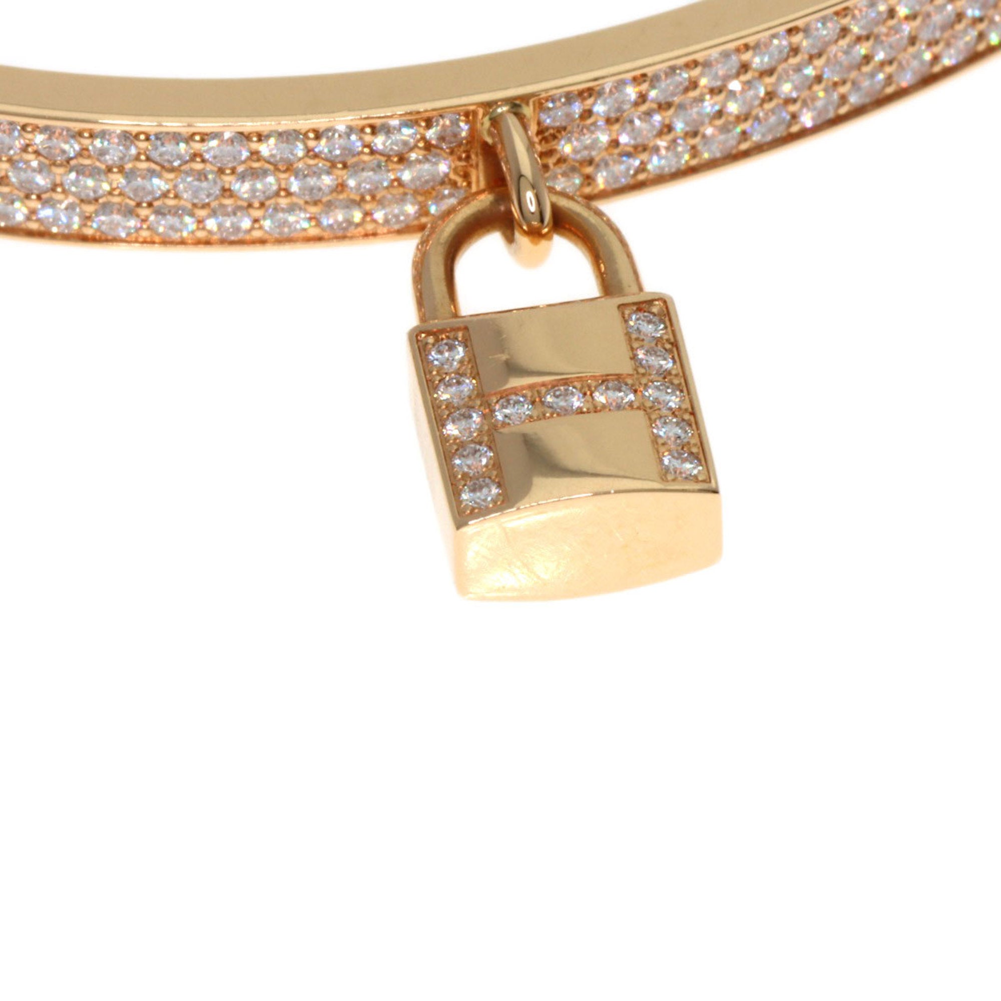 Hermes Hermès Kelly Crochet Pavé Diamond Bracelet in 18K Pink Gold for Women — Like New