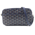 GOYARD Goyard Cap Vert PM Canvas and Leather Square Shoulder Bag with All-Over Print Logo, Navy, Includes Dust Bag, for Men Women
