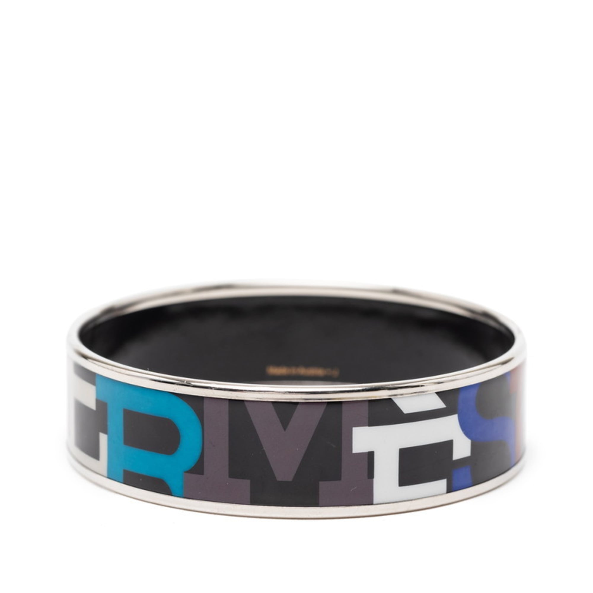 Hermes GM Emaille Bracelet in Black and Multicolored Metal for Women