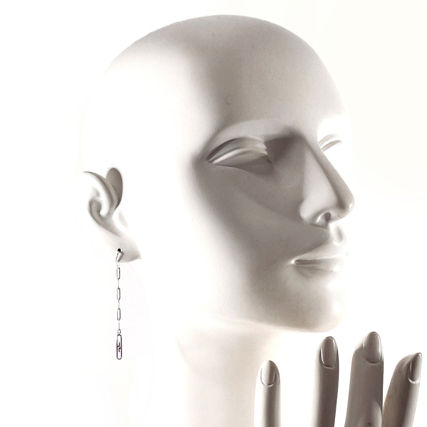 GUCCI Swing Chain Earrings, 925 Sterling Silver, Women's