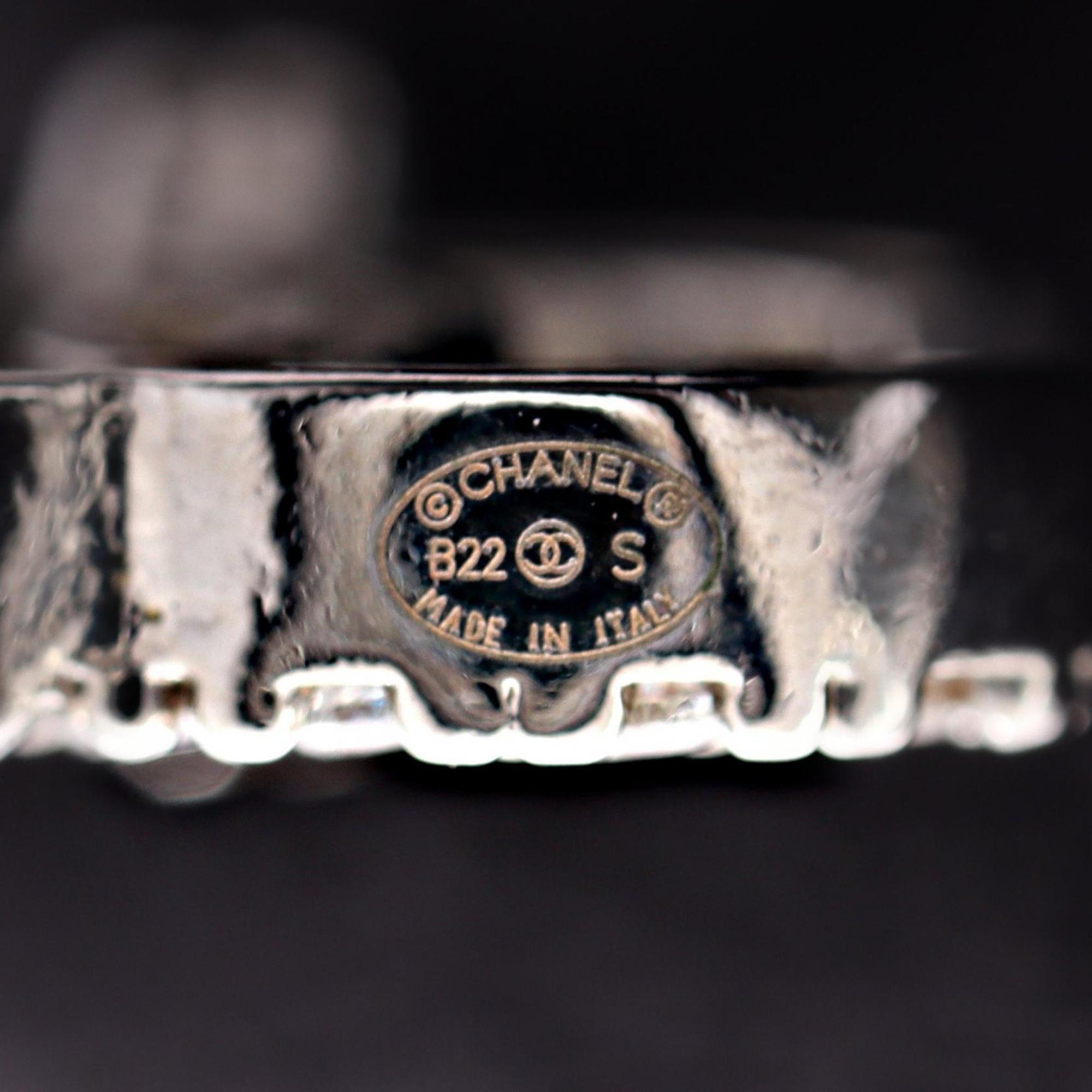 CHANEL Coco Mark Earrings in Gold-Plated Stainless Steel with Rhinestones, Available Gold, Silver, and Clear.