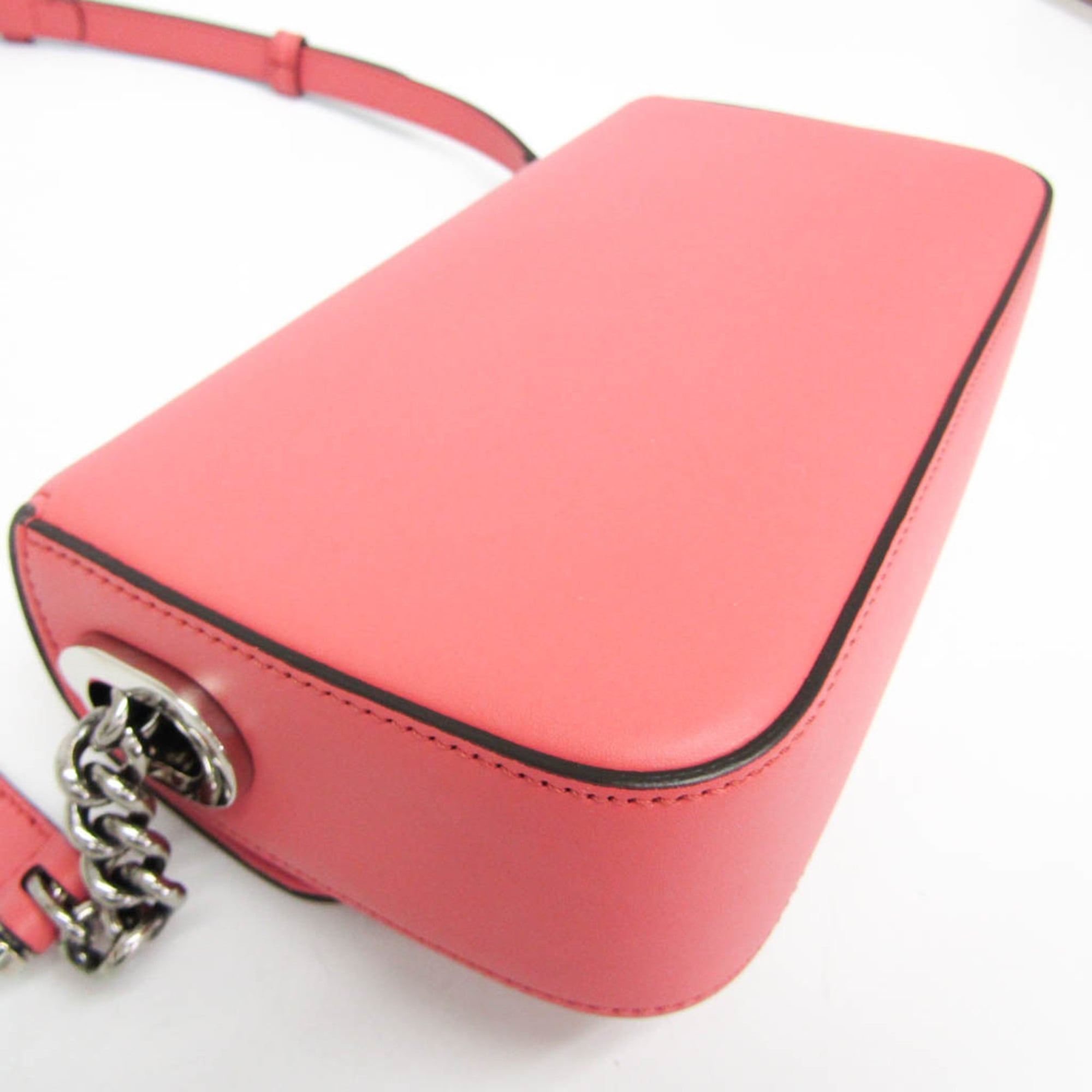 Gucci Double G 739722 Women's Leather Shoulder Bag Pink — Like New