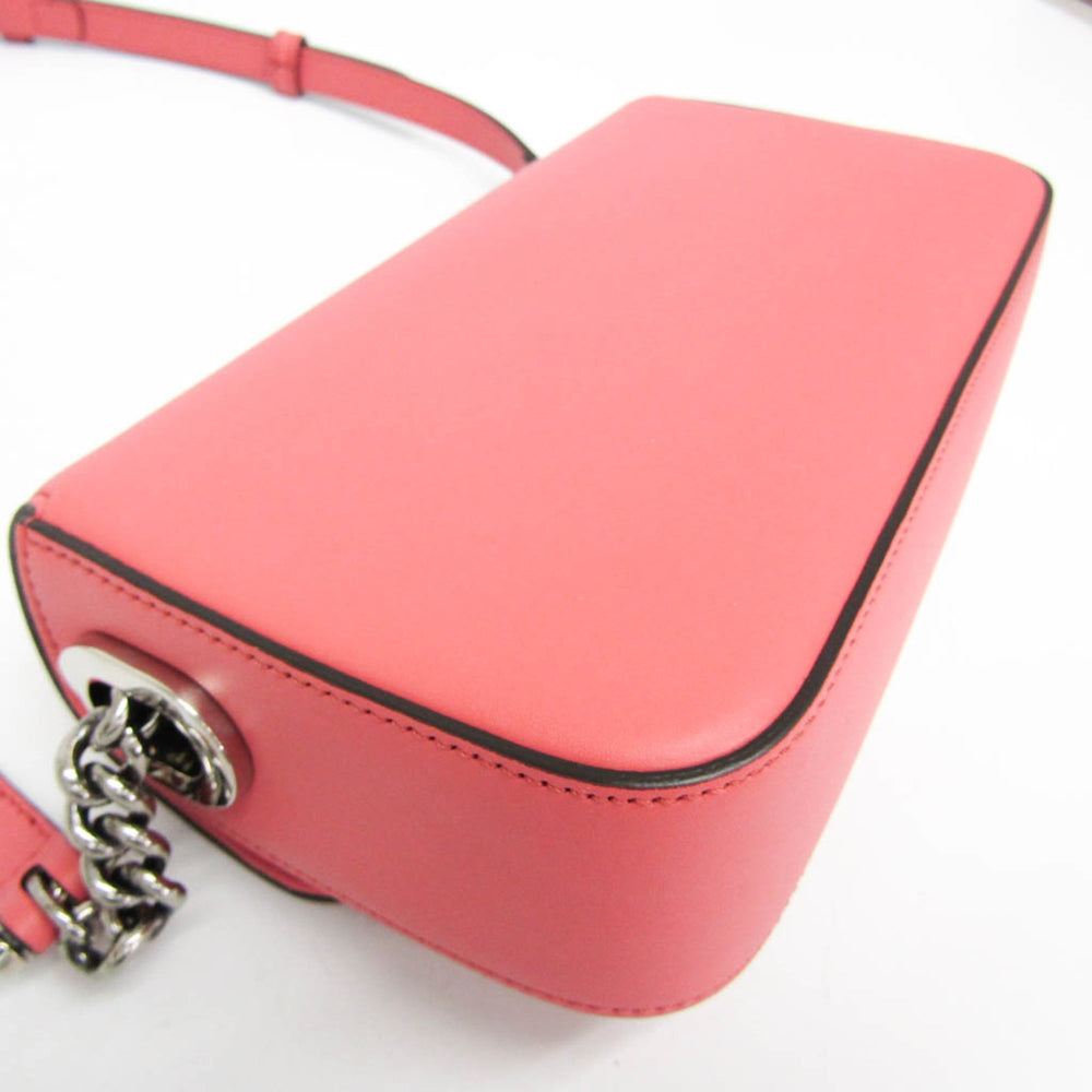 Gucci Double G 739722 Women's Leather Shoulder Bag Pink — Like New