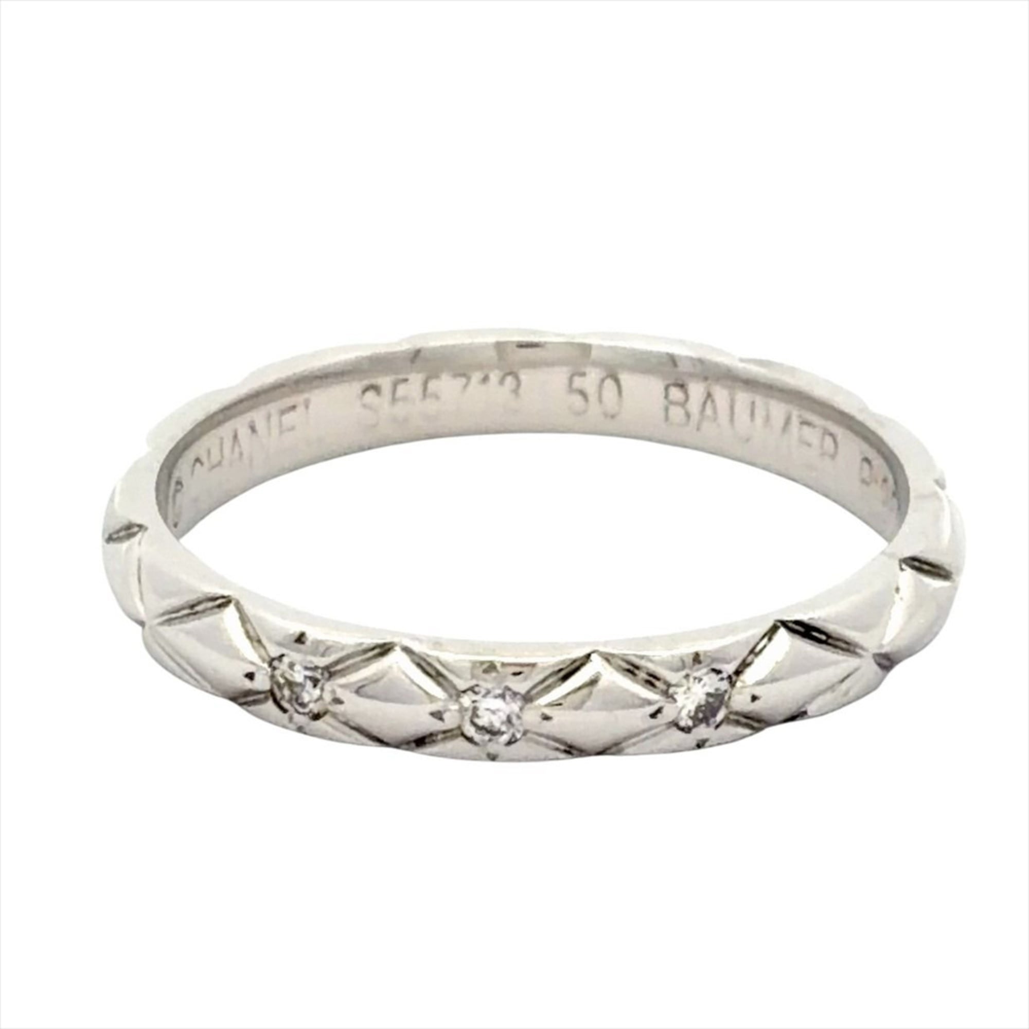 Chanel Coco Crush 3-Diamond Ring, Size #50, Platinum 950, 2.9g, Women's Ring — Like New