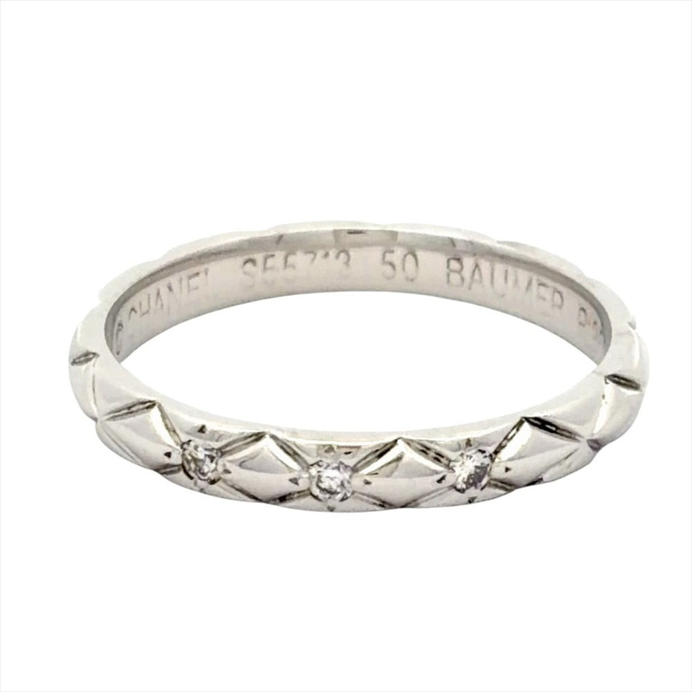 Chanel Coco Crush 3-Diamond Ring, Size #50, Platinum 950, 2.9g, Women's Ring — Like New