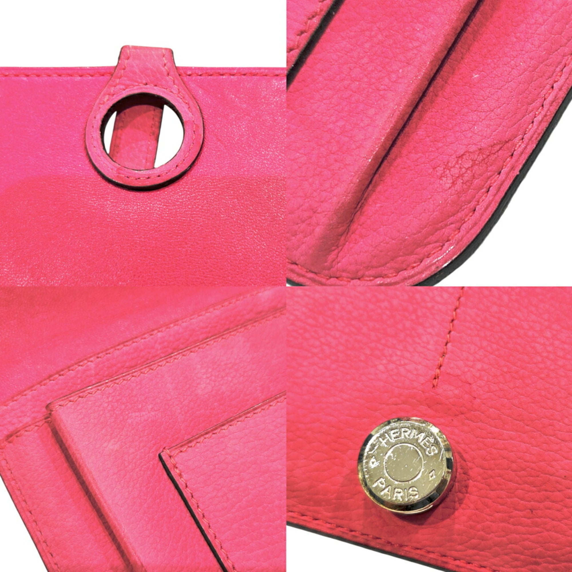 HERMES Dogon Duo GM Dobris Pink Long Wallet, Leather, Wallet & Coin Case, Women's Men's