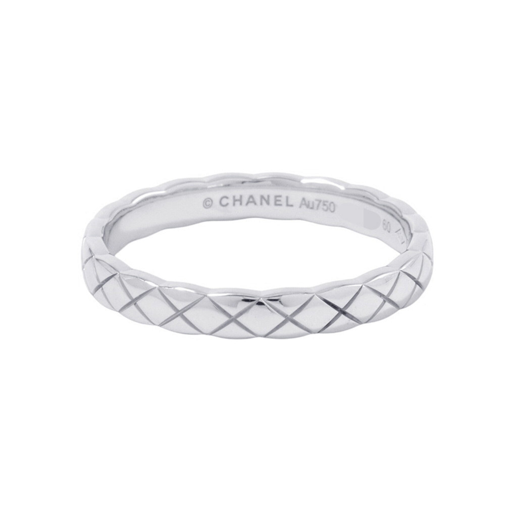 Chanel Coco Crush Collection Mini Ring, 18K White Gold, Size 60, J11793 — Like New