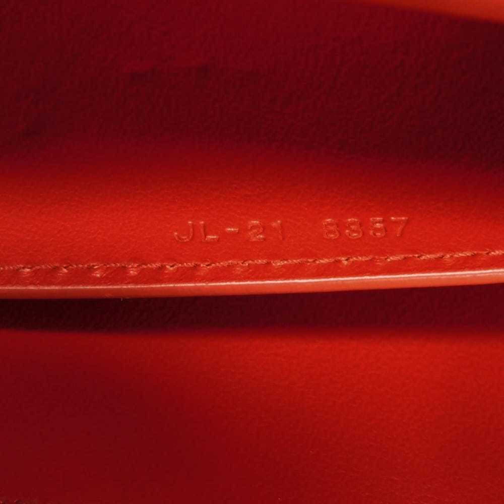 Salvatore Ferragamo Shoulder Bag Double Gancini Mini Chain Calfskin 2-Way New Logo Red 218357 Women's — Like New