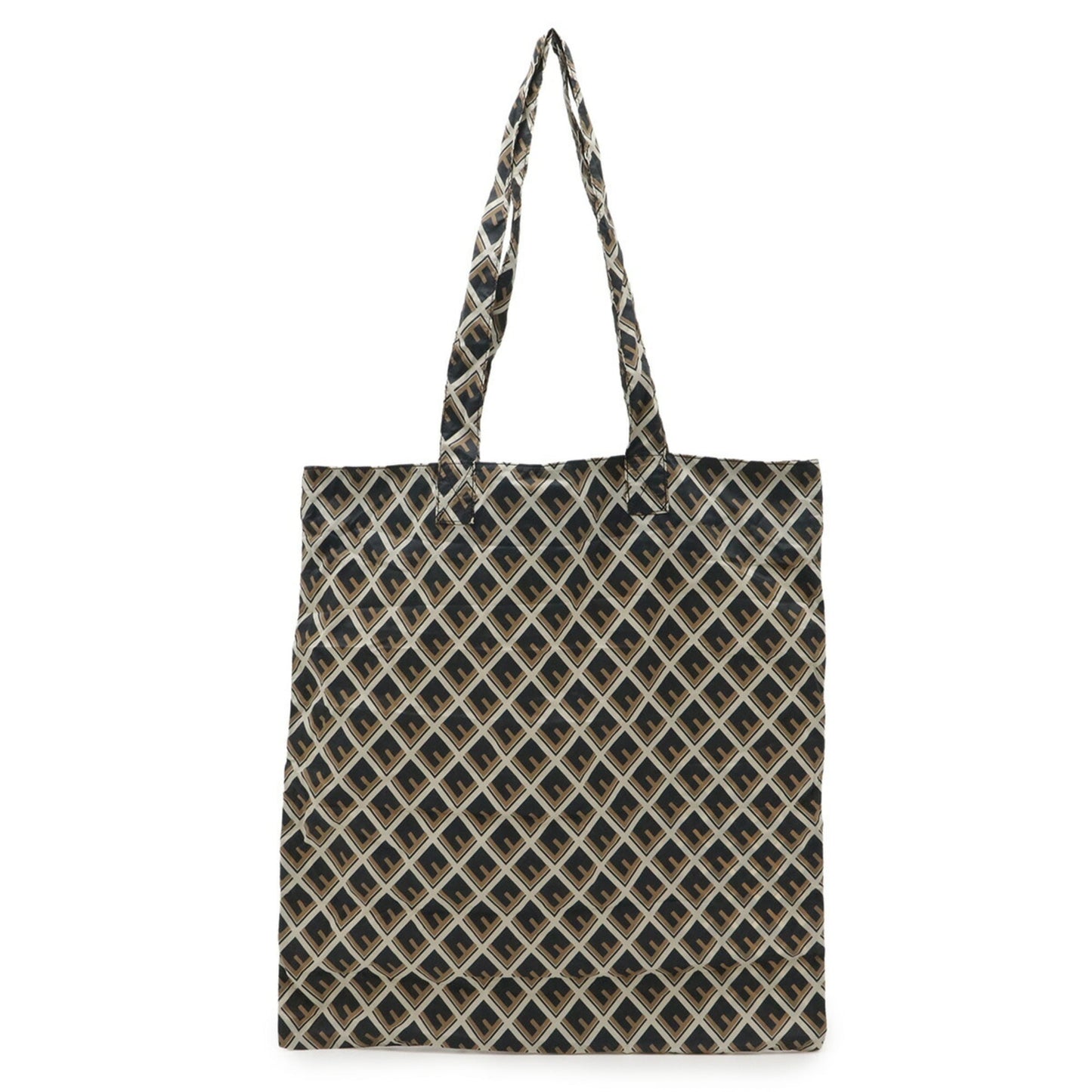 FENDI FF Eco Bag, Tote Pocketable, Bag Charm, Coin Case, Nylon, Leather, Black, Red, Brown, 7AR721