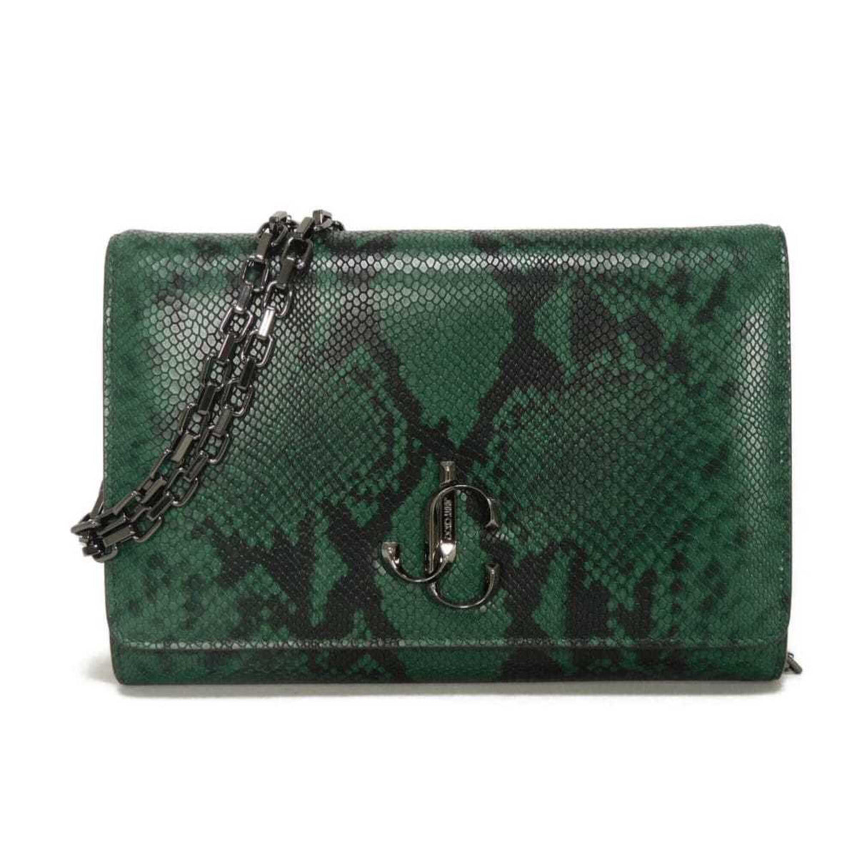 Jimmy Choo JIMMY CHOO Shoulder Bag Varenne Chain New Logo Snake 2WAY Clutch JC Green 202VARENNE Men's Women's — New - Store Return