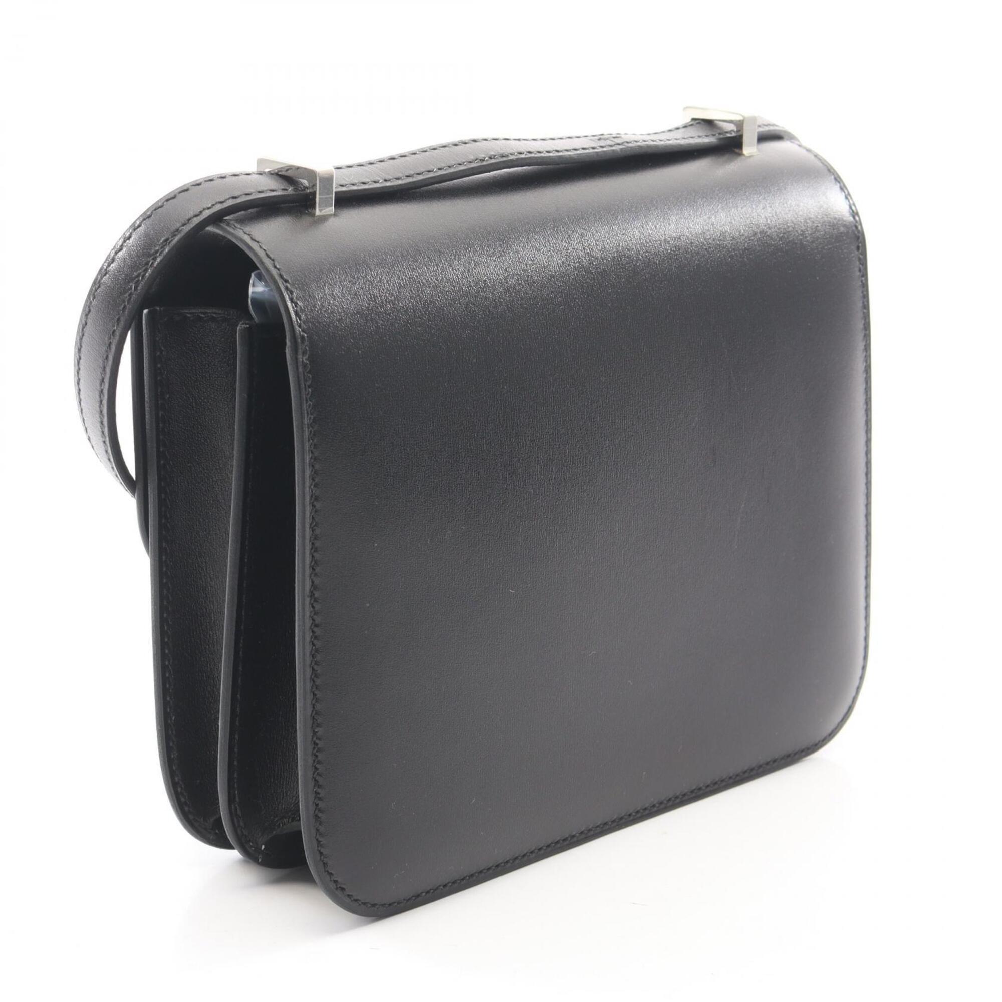 Hermes Constance 3 Mini Shoulder Bag/Handbag, Calfskin (Cowhide), Box Calf Leather, Women's, Black — New - Store Return