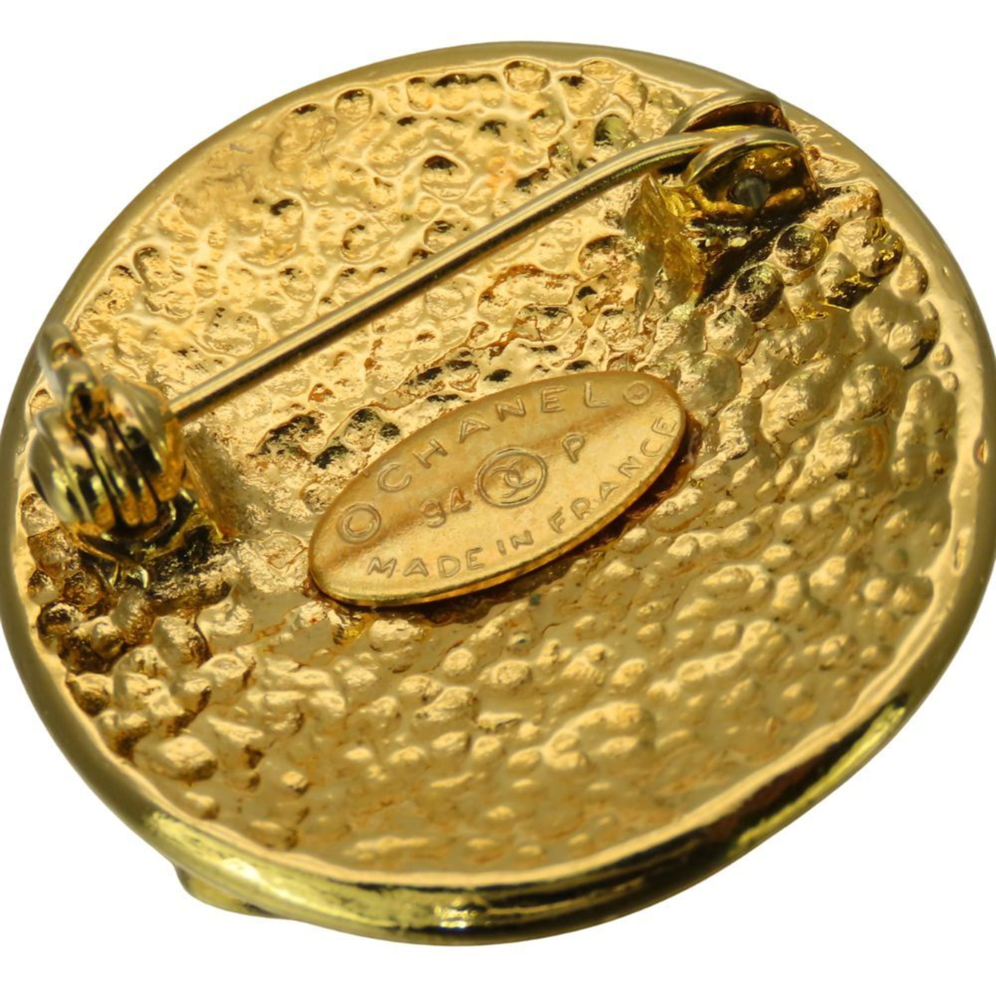 Chanel Brooch Coco Mark Metal Gold Plated Women's CHANEL