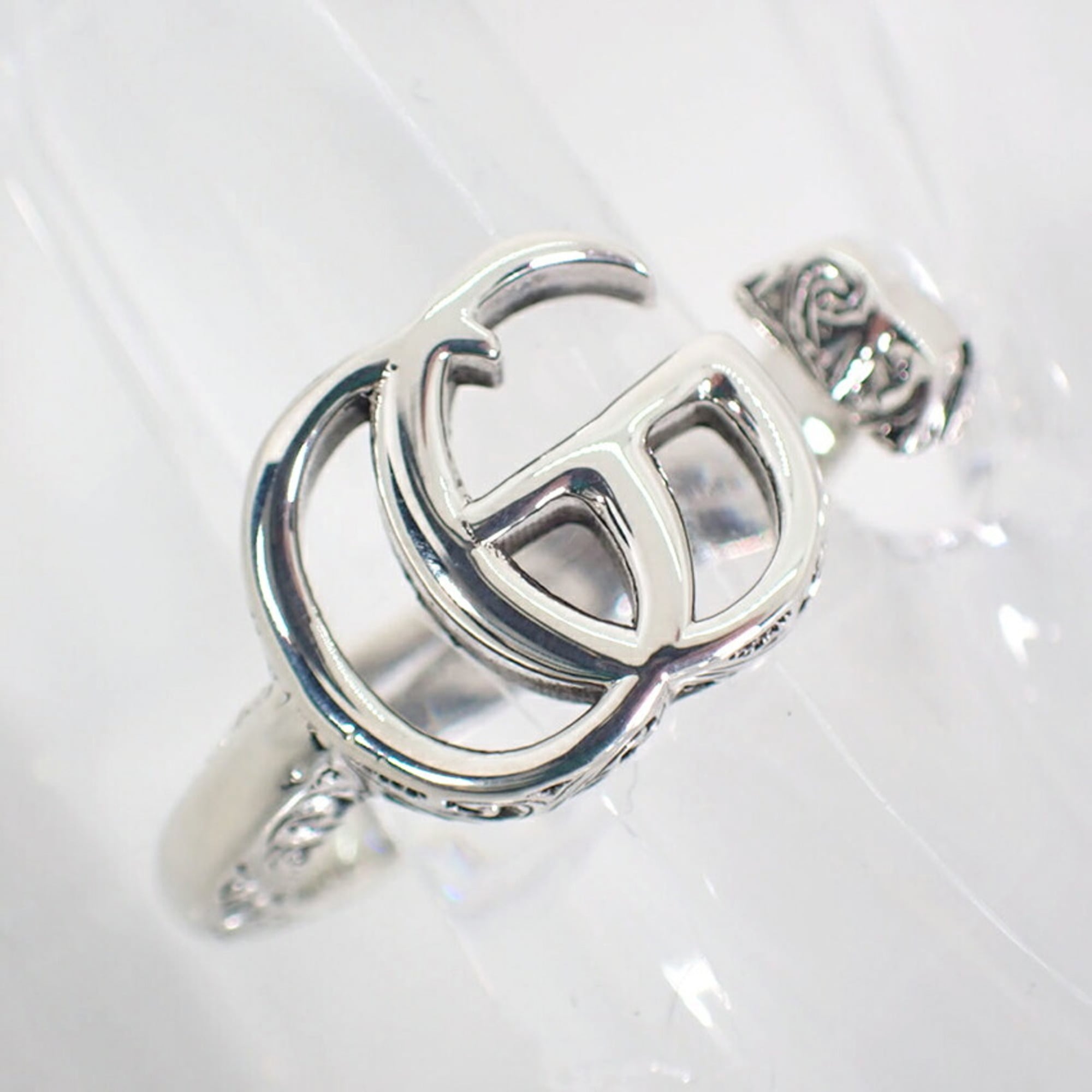 GUCCI 925 Double G Arabesque Ring, size 18