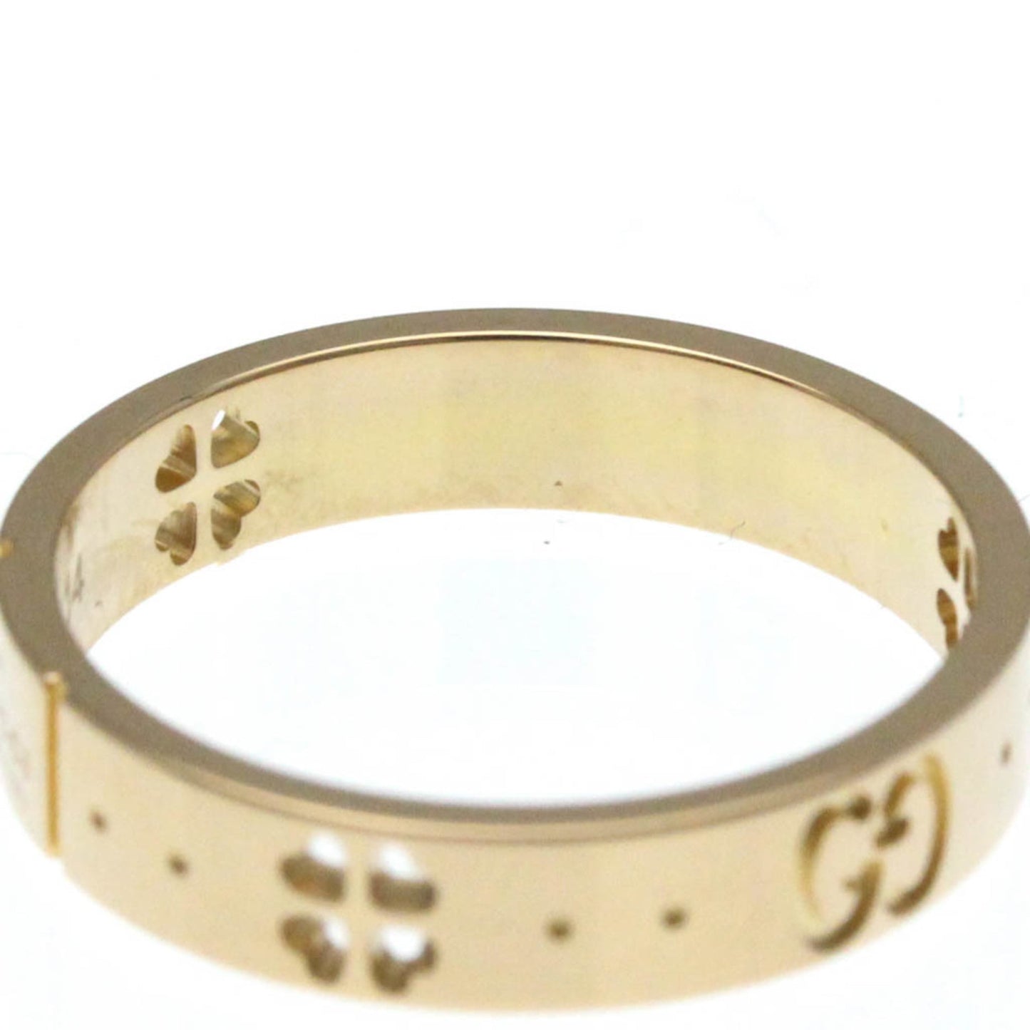 Gucci Icon Clover Ring Pink Gold (18K) Fashion No Stone Band Ring Pink Gold