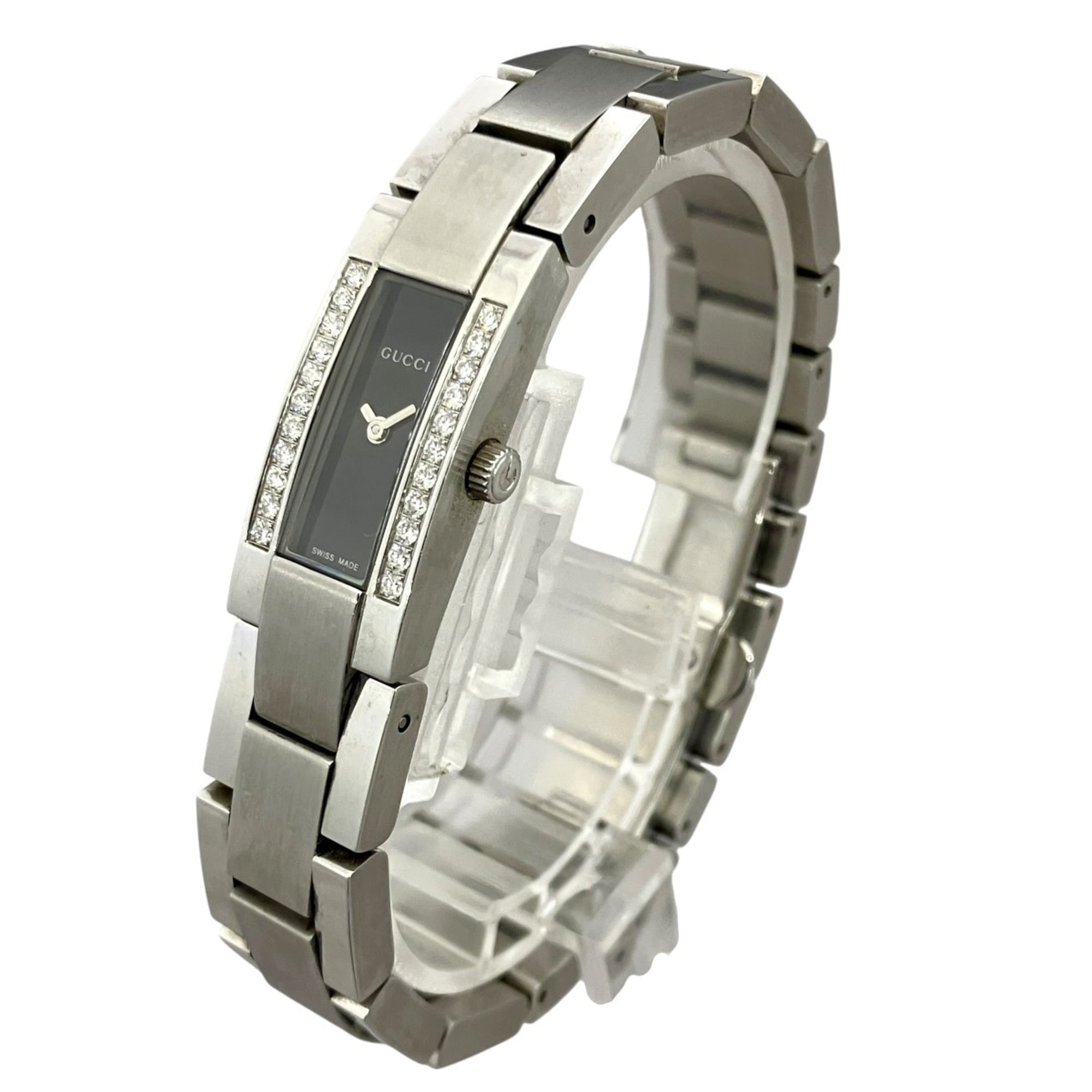 Gucci watch, total weight 74.6g, stainless steel, quartz movement, black dial, 4600L — Good