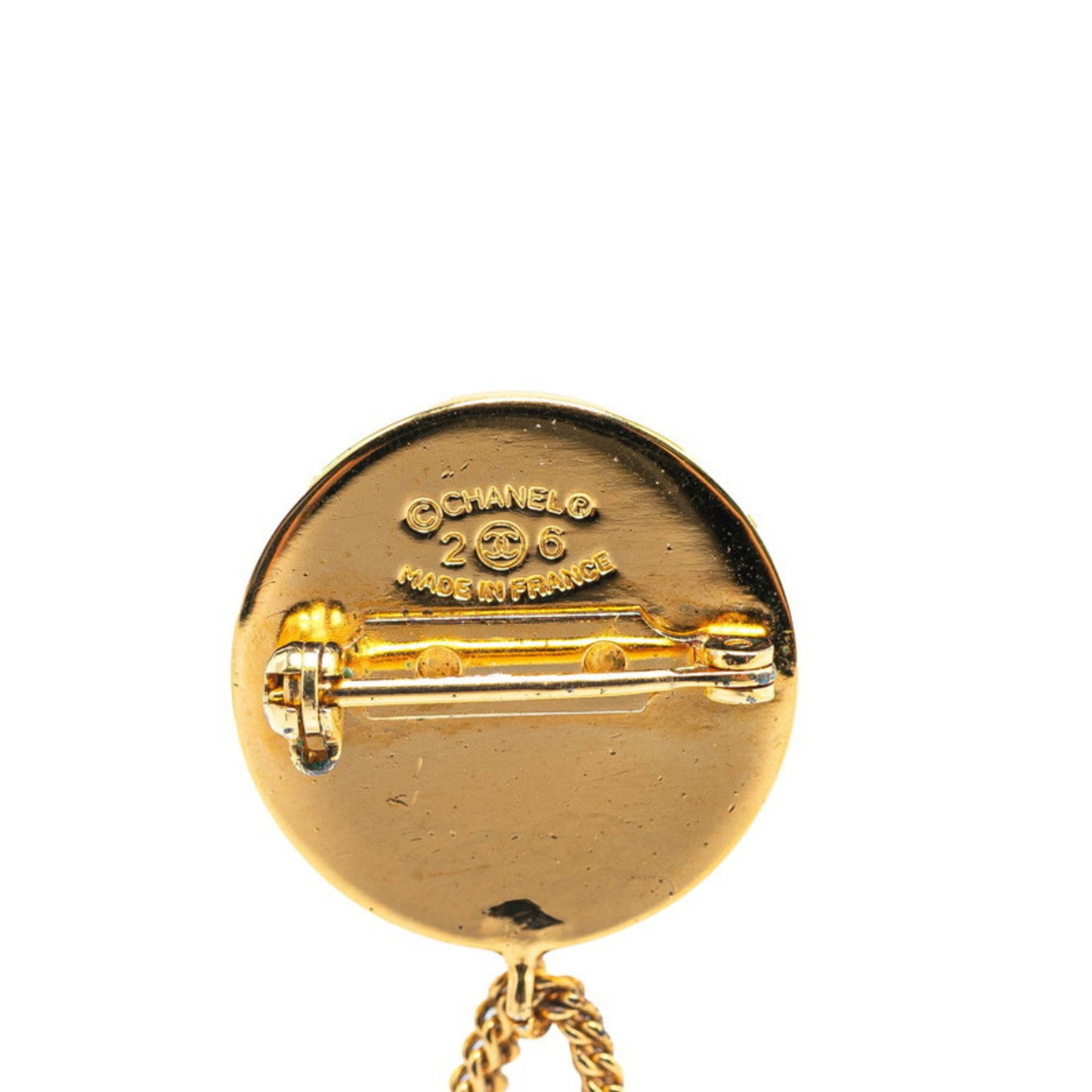 CHANEL 31 RUE CAMBON Coco Mark Matelasse Brooch, Gold Plated, Women's