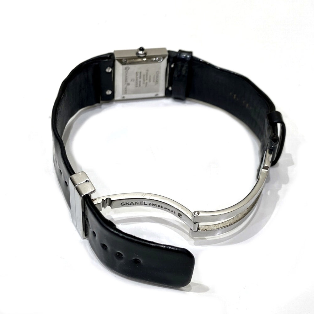 Chanel Matelassé Watch, Total Weight 27g, Stainless Steel, Genuine Leather Strap, Quartz Movement, Black Dial, H0116 — Good
