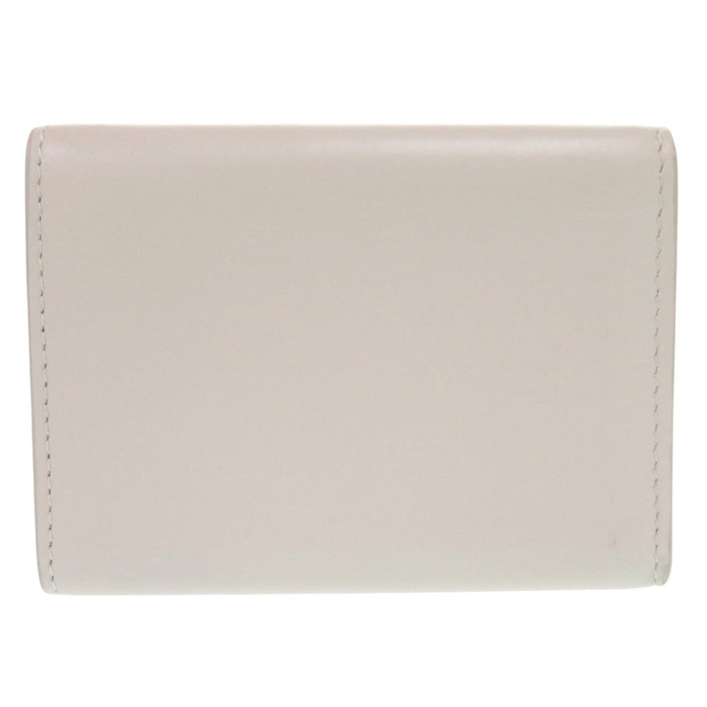 Like new Bottega Veneta Leggero Compact Wallet 515385 in calfskin BIANCO MIST ivory tri-fold wallet 2084 BOTTEGAVENETA