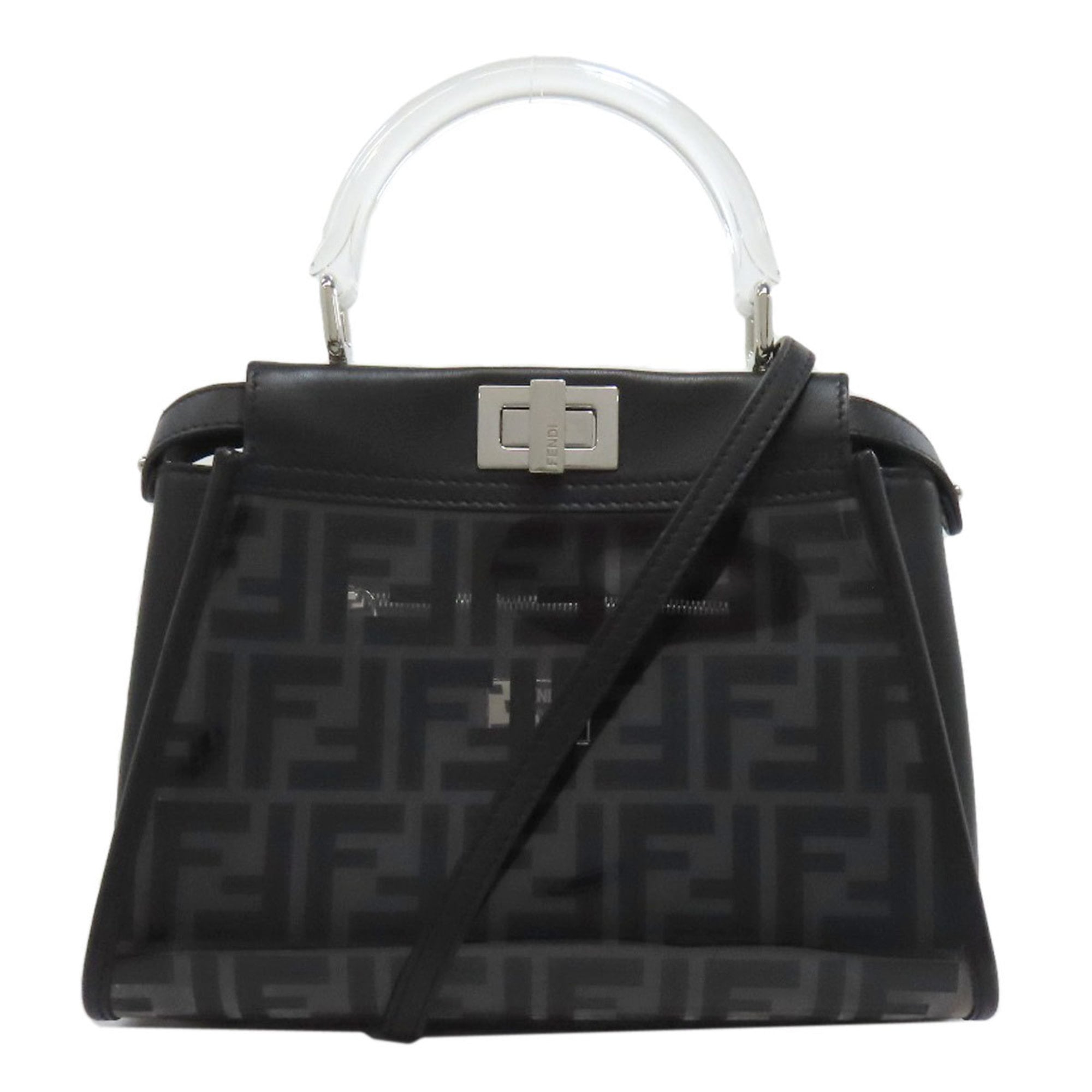 Fendi Peekaboo Mini 2-Way Handbag in Vinyl/Calf Leather for Women