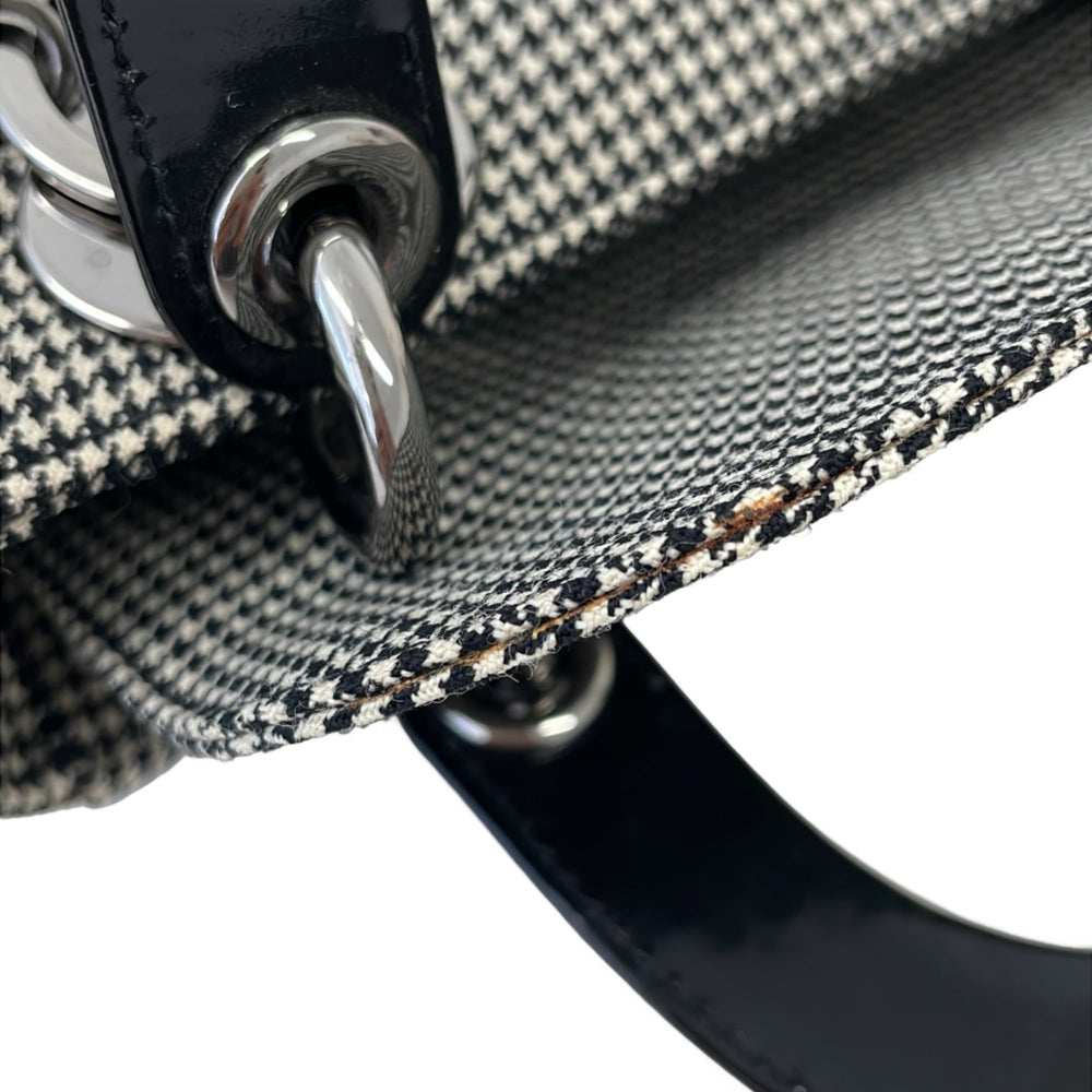 Christian Dior Lady Mini Houndstooth Shoulder Bag MA-0969 Gray Women's — Like New