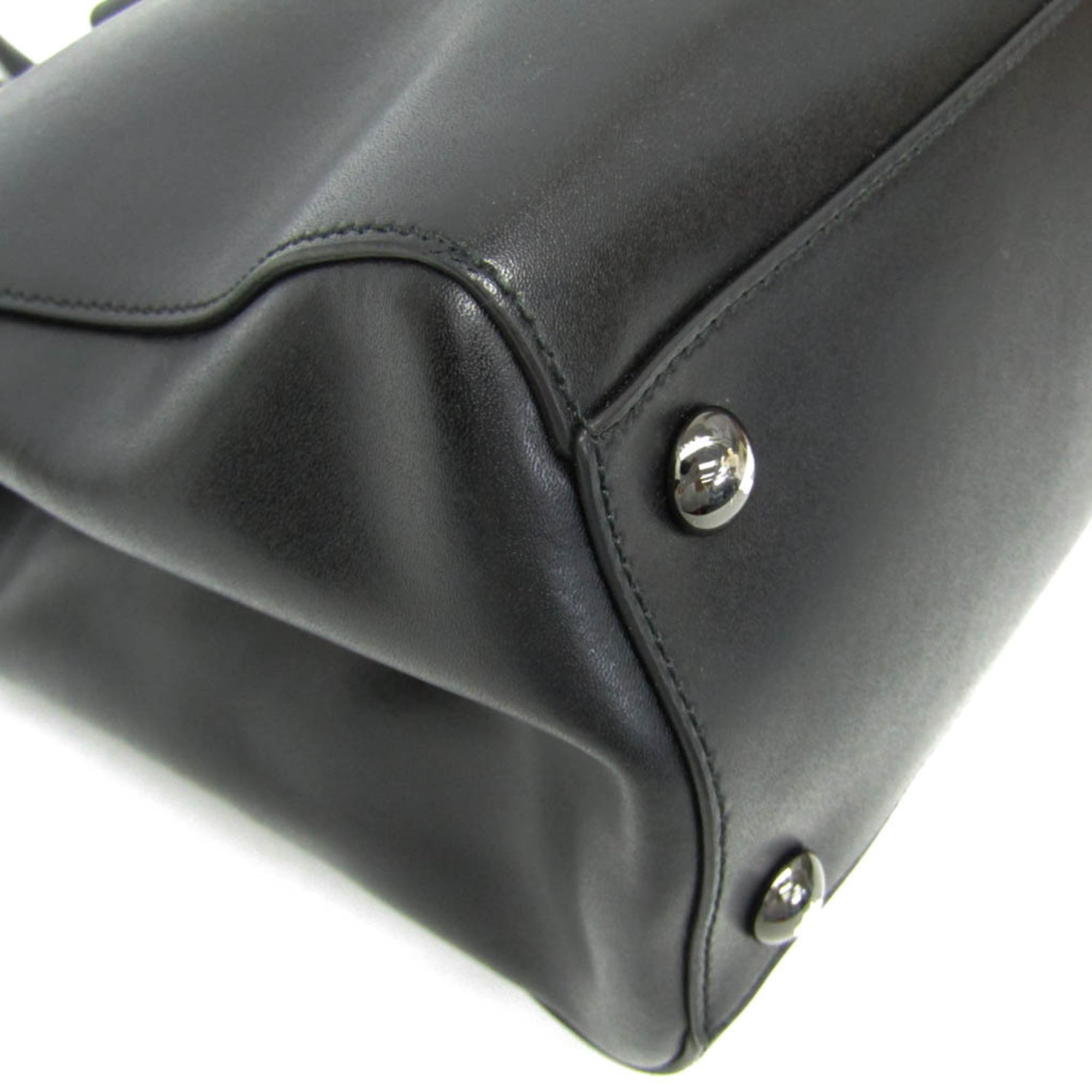 Salvatore Ferragamo Vara EZ-21 H500 Women's Leather Tote Bag Black