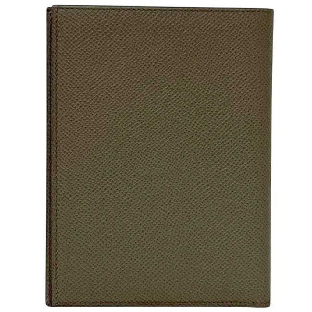 Hermes Hermès MC Fleming bifold wallet (f-24632) in greige leather with Epson Tourtiere logo and T-stamp. This genuine grained is available gray beige. Suitable for both men women.