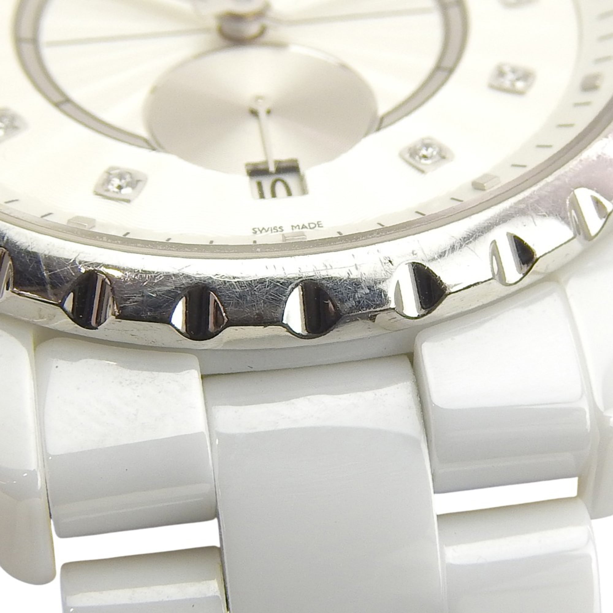 CHANEL J12 Watch, 11 Diamonds, Cal. 2895-2, H4345, White Ceramic with Automatic, Small Seconds, Dial, J12, Boys — Very Good