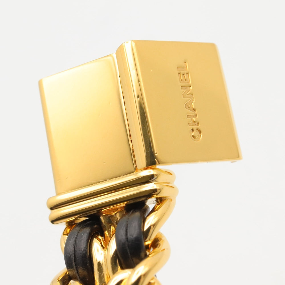 Chanel CHANEL Première M Watch, Gold Plated Leather, Women's, Black, H0001 — Very Good