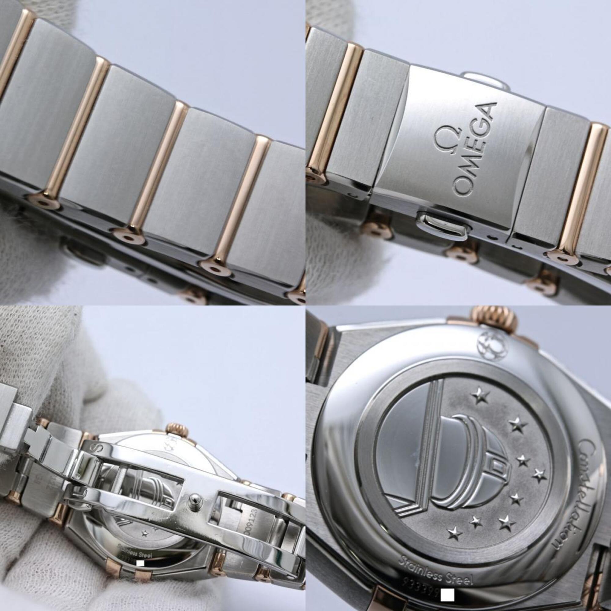 OMEGA Constellation Manhattan Diamond Bezel 131.25.25.60.52.001 Women's Watch SS x 18K Sedna Gold 40504 — Like New
