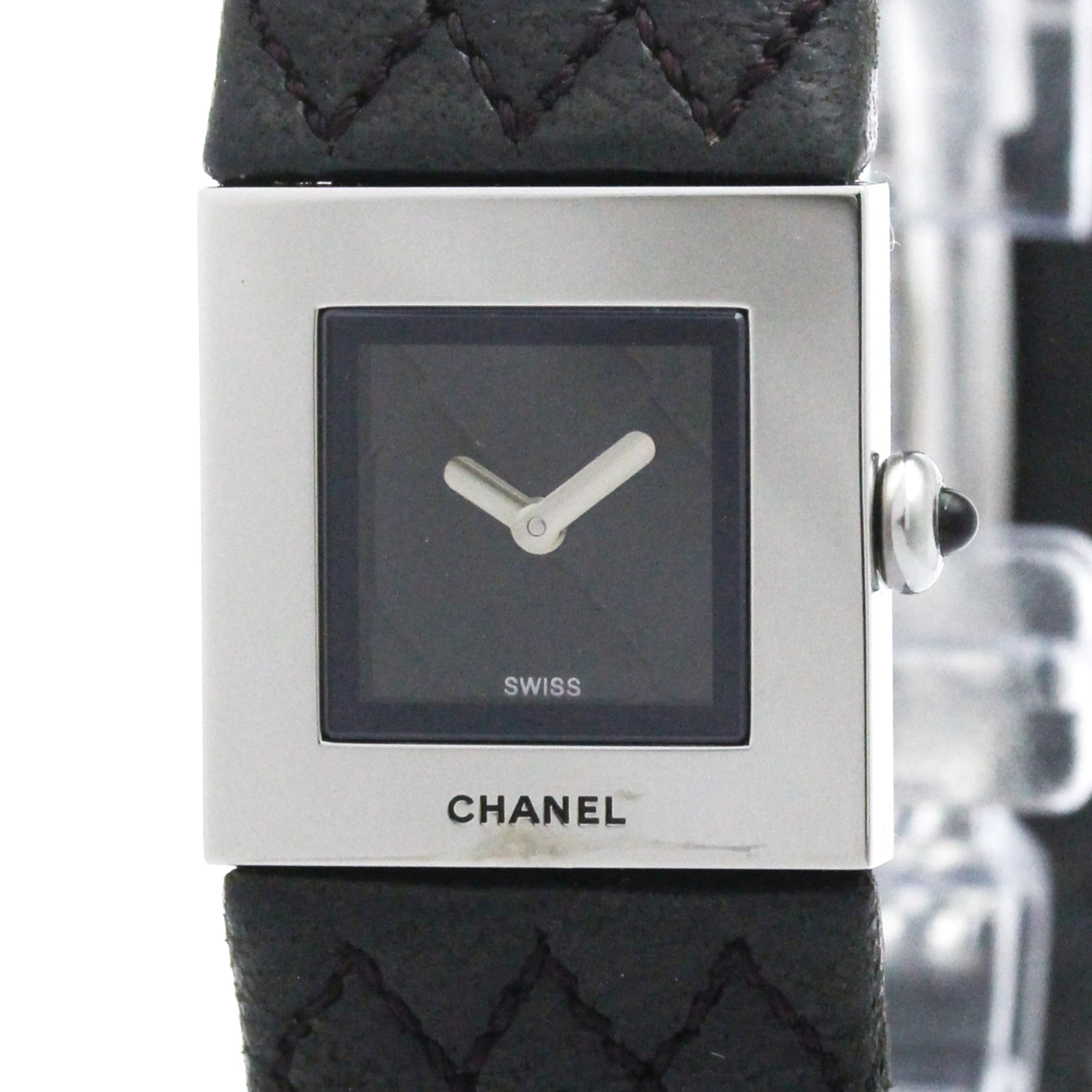 CHANEL Matelasse Steel Leather Quartz Ladies Watch H0116 Polished — Very Good