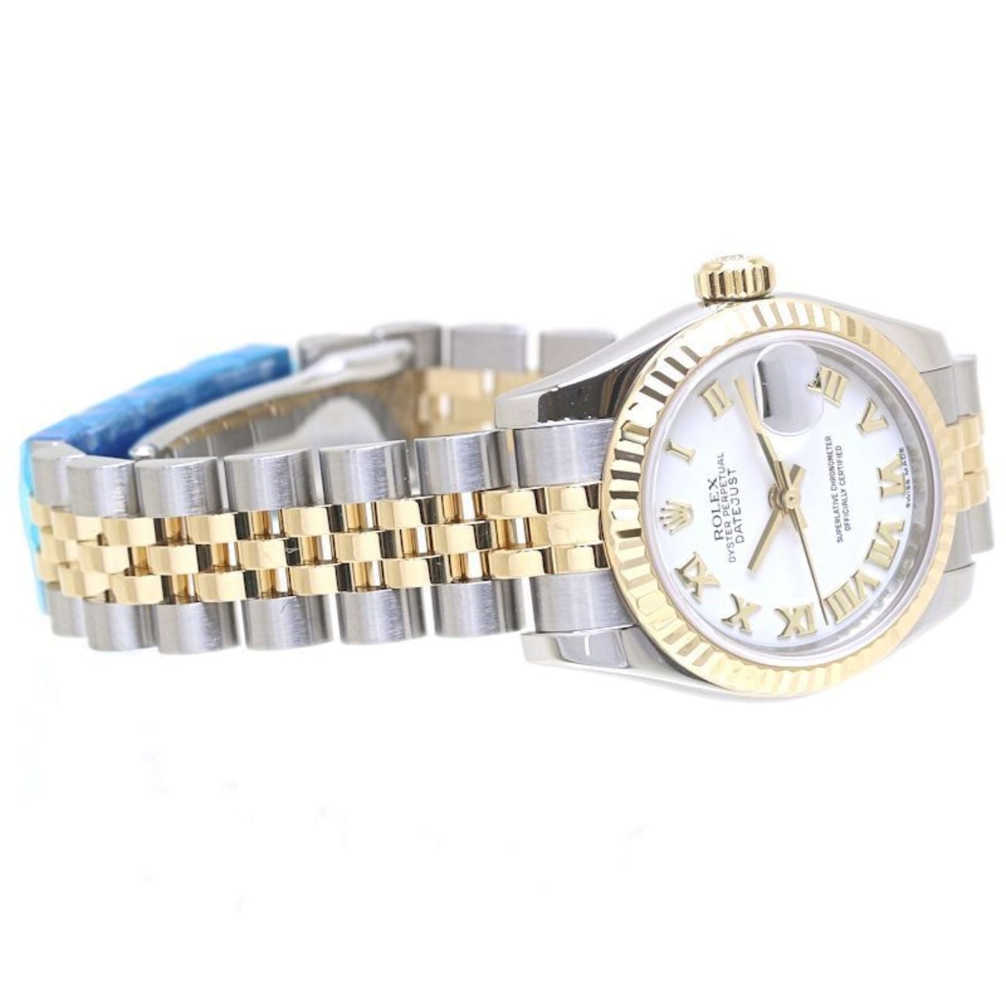 ROLEX Rolex Datejust White Roman numerals, random number 179173, women's watch in 18K yellow gold and stainless steel, 40129