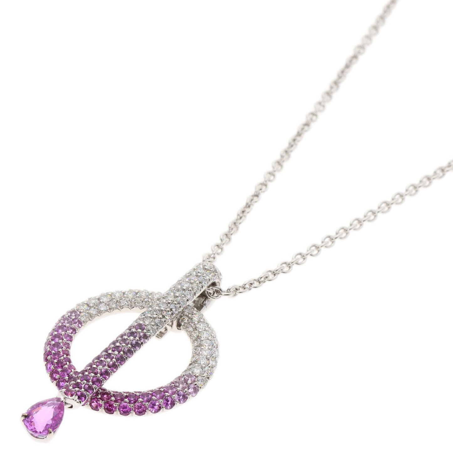 CHANEL Pink Sapphire and Diamond Necklace in 18K White Gold for Women