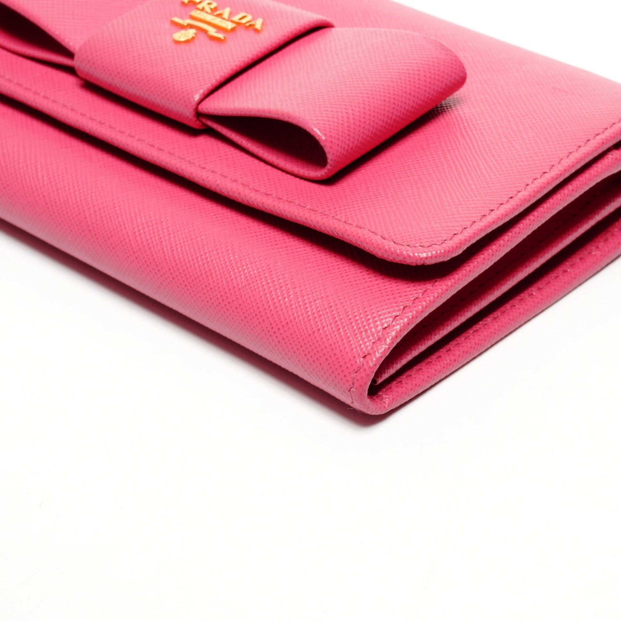 Prada Le Bon Saffiano Leather Wallet Shoulder Bag in Pink