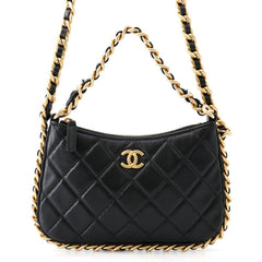 Chanel Chain Shoulder Bag Matelassé Coco Mark Lambskin AP3487 CHANEL Handbag Black Women's — Like New