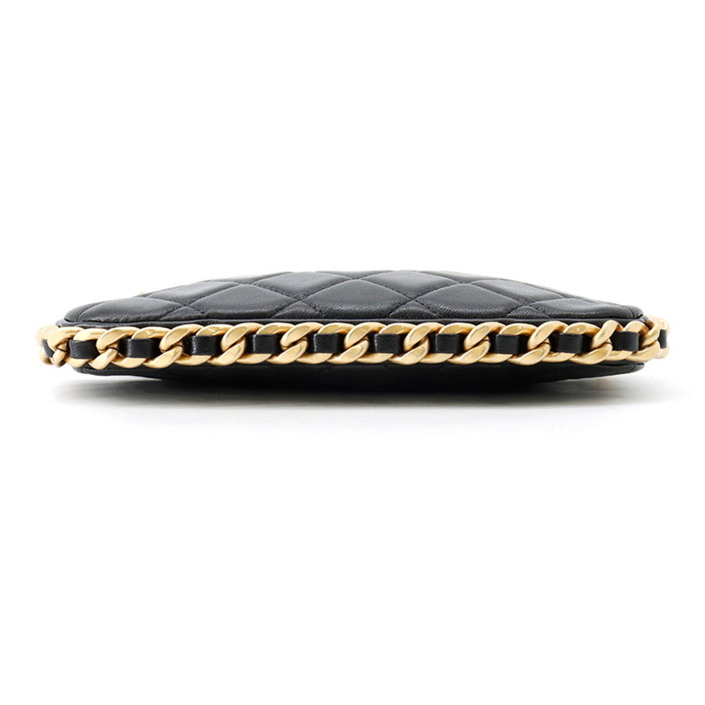 Chanel Chain Shoulder Bag Matelassé Coco Mark Lambskin AP3487 CHANEL Handbag Black Women's — Like New