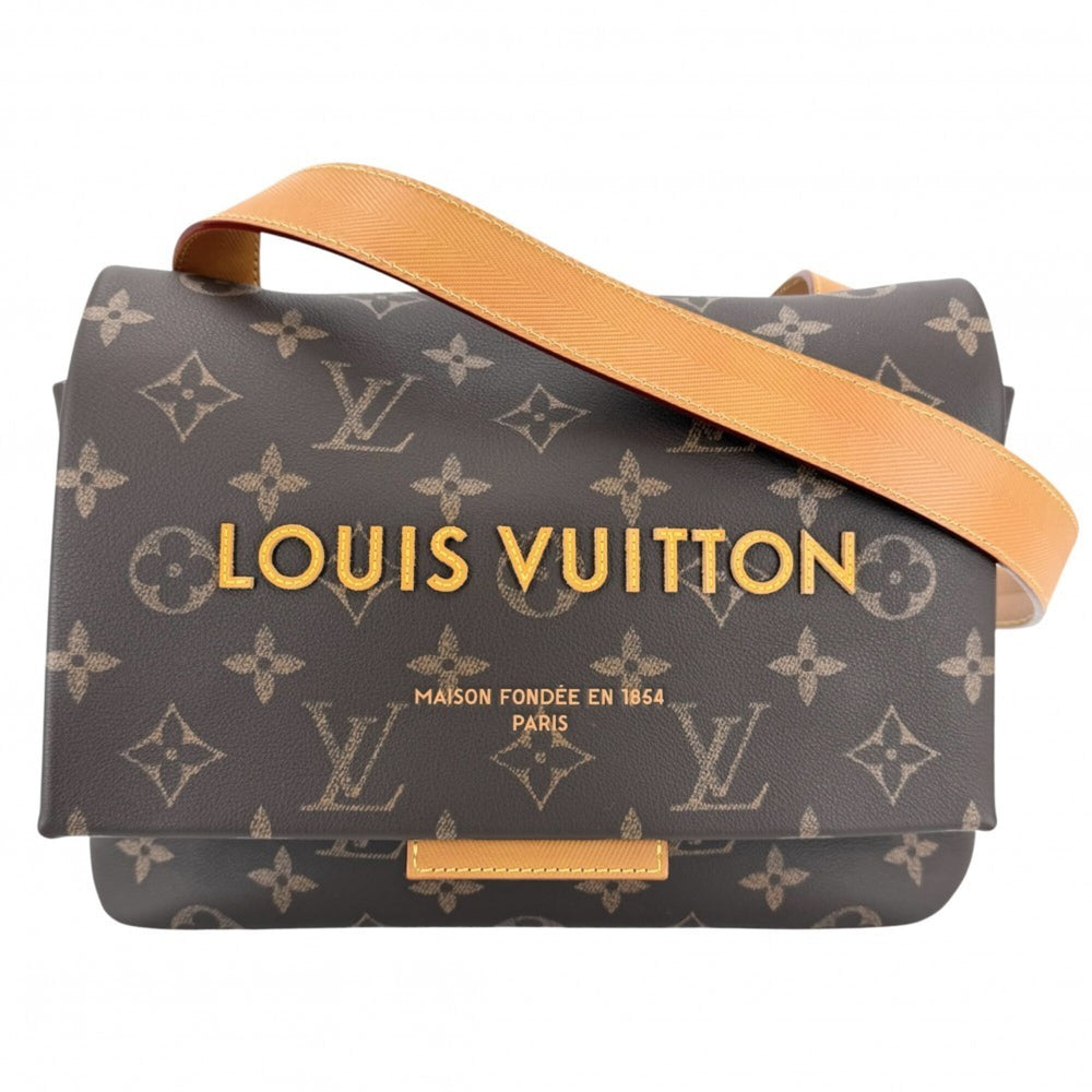 Louis Vuitton Men's Monogram Takeout Messenger Shoulder Bag, M28113, Canvas, Brown, Gold Hardware — Like New