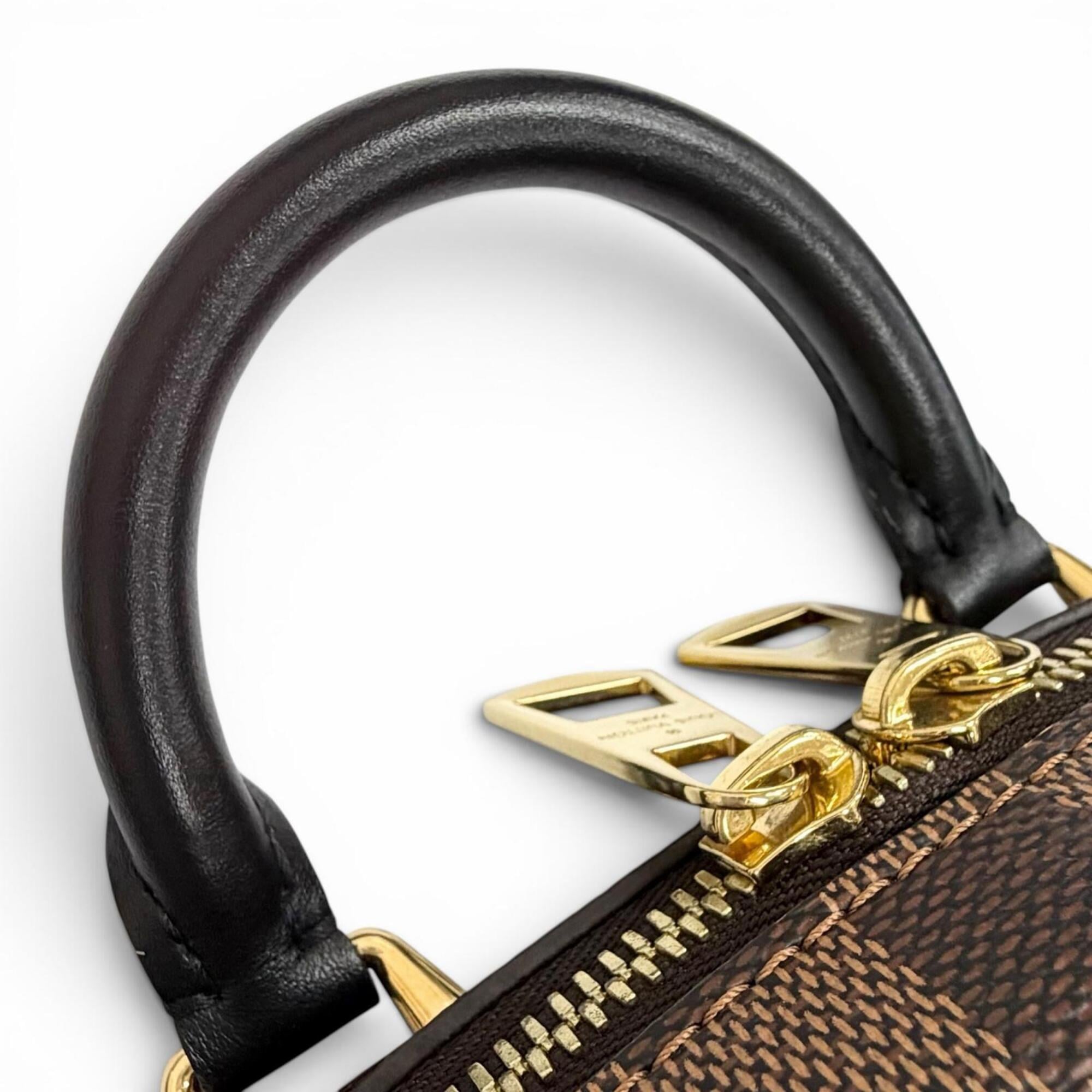 LOUIS VUITTON N50063 Damier Valisette Souple BB Canvas Shoulder Bag, Brown, Made in France, Women's, with Dust Bag — Like New