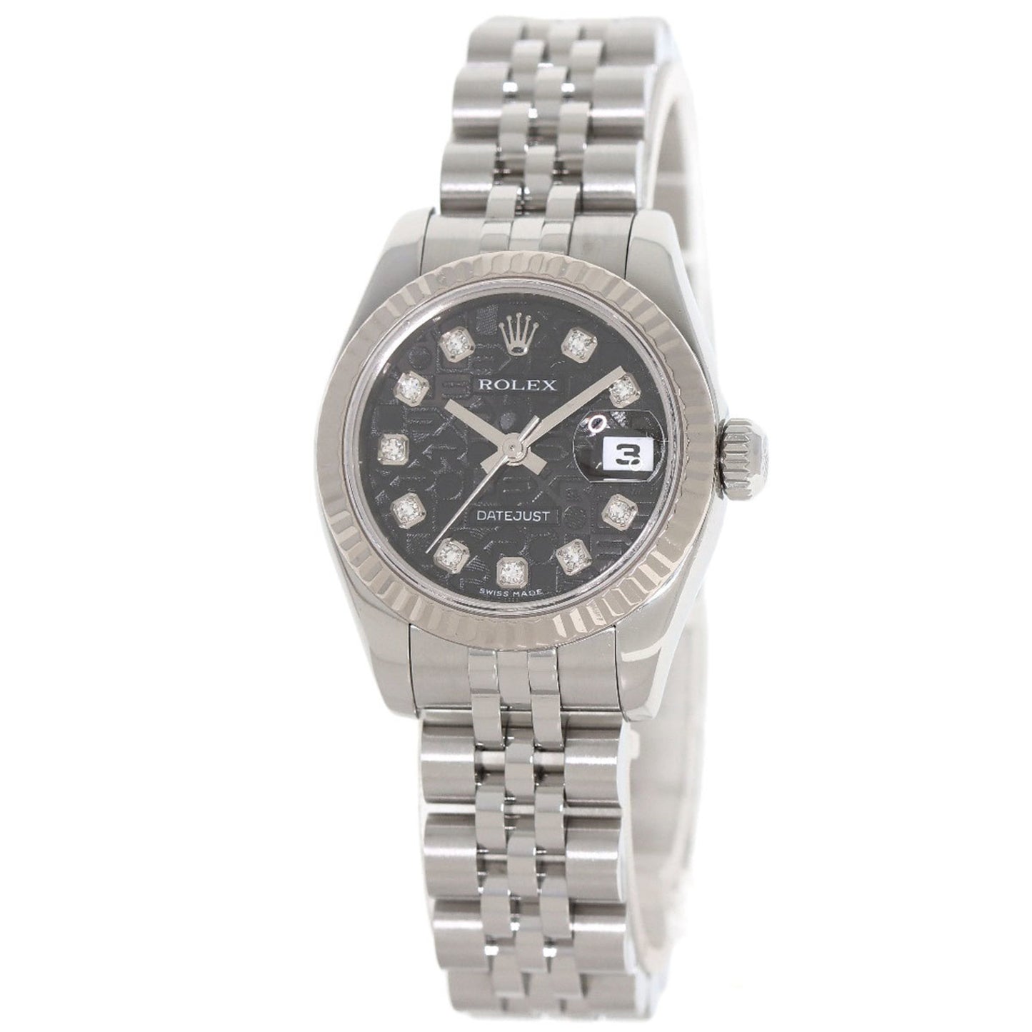 Rolex 179174G Datejust 10P Diamond Watch Stainless Steel SS K18WG Ladies ROLEX