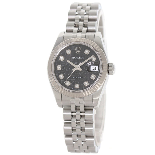 Rolex 179174G Datejust 10P Diamond Watch Stainless Steel SS K18WG Ladies ROLEX