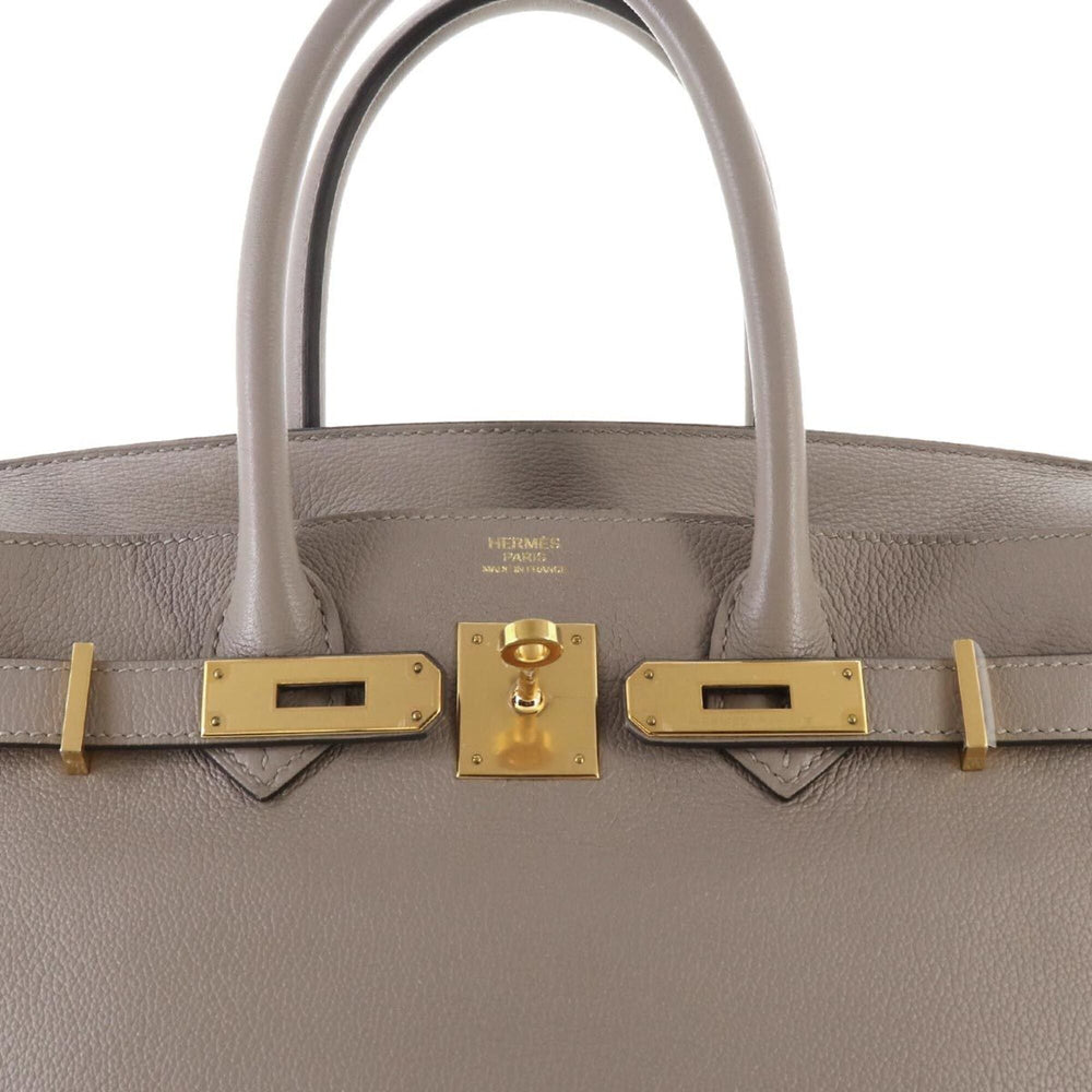 Birkin 30 Hermes HERMES Taurillon Novillo Gris Asphalt Handbag D Stamp Gold Hardware — New - Store Return